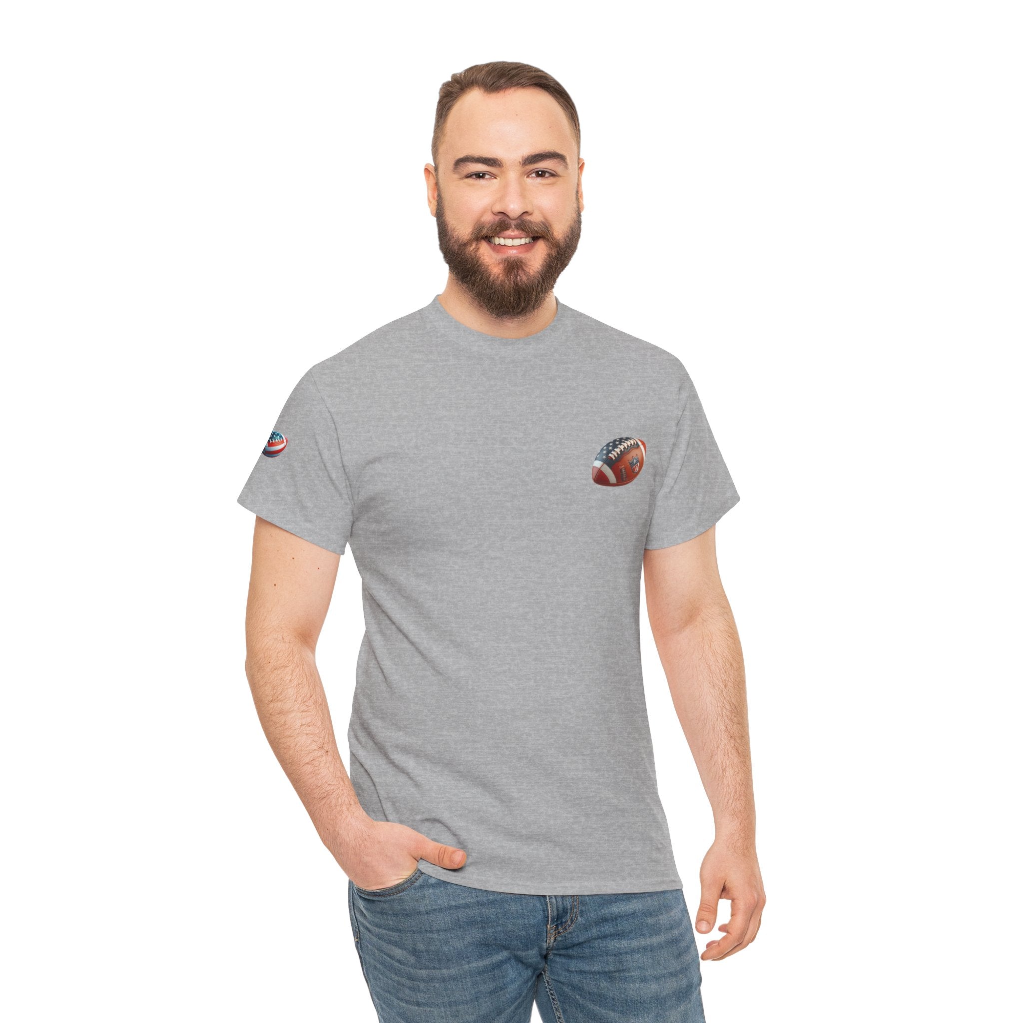 Football Player Graphic Tee  Retro Gridiron Jersey Design
