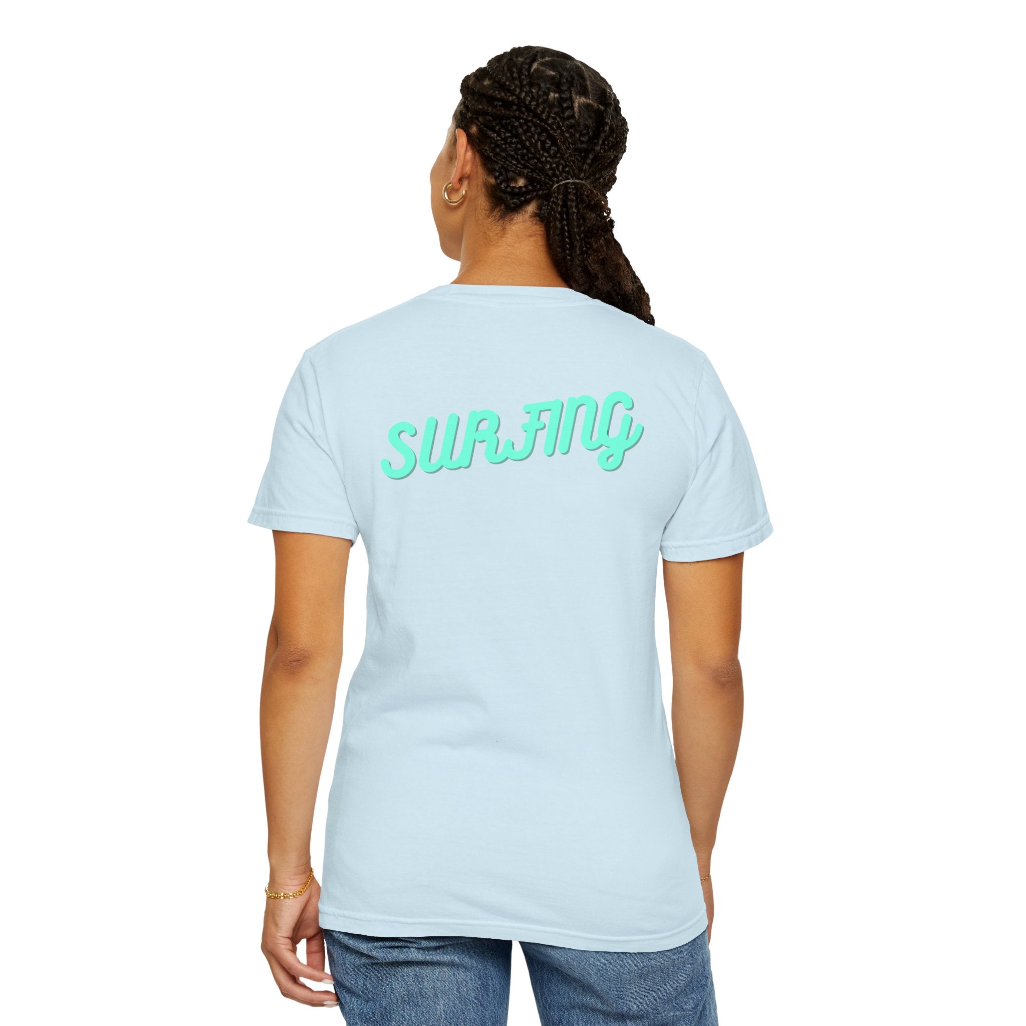 California Beach Surf T-Shirt  Retro Palm Trees & ‘SURFING’ Graphic