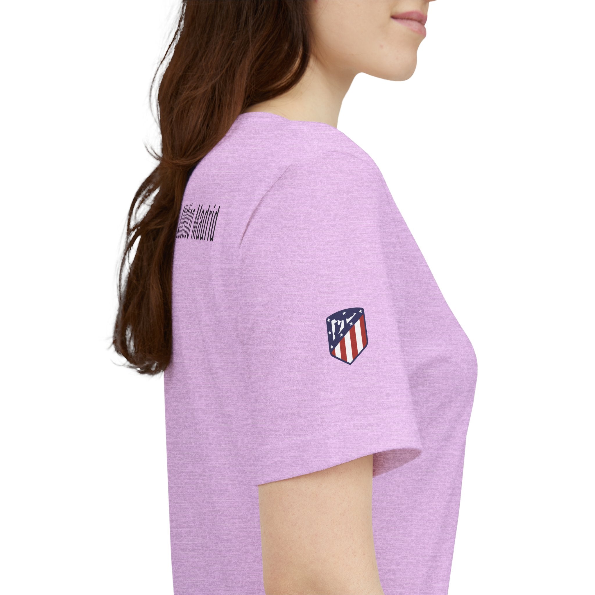 Atletico Madrid Shield T-Shirt Front Chest & Sleeve Logo Soccer Tee