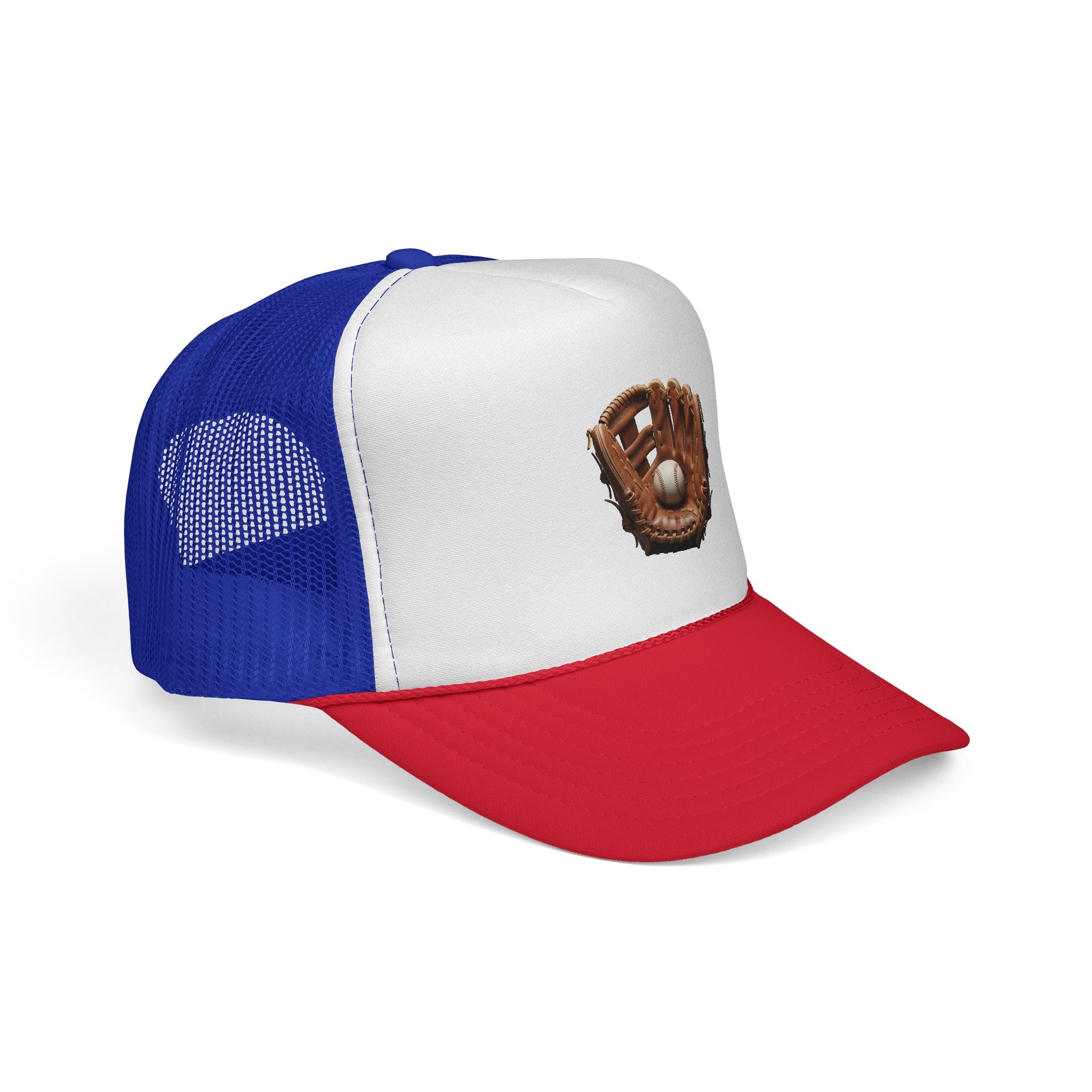 Baseball Glove Trucker Cap  Vintage Glove & Ball Mesh Hat