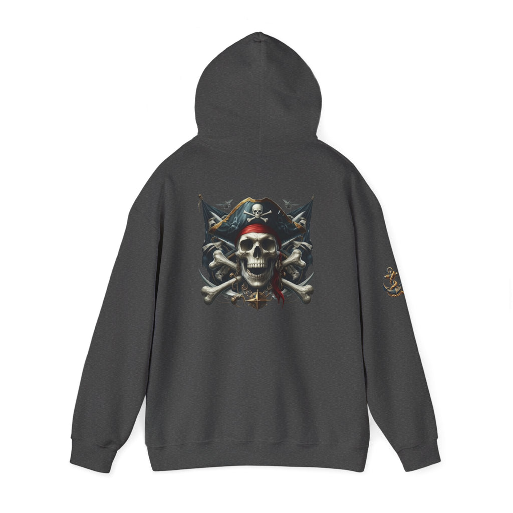 Pirate Skull Anchor Hoodie  Nautical Skull & Crossbones Pullover
