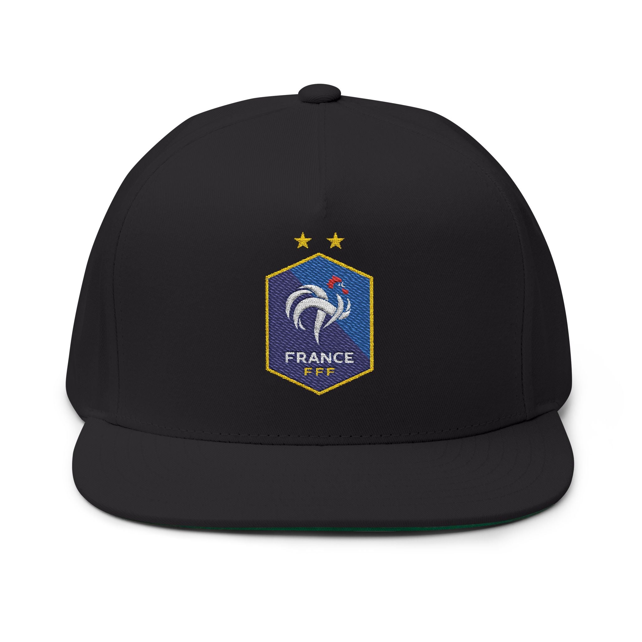 France Embroidered Flat Bill Cap Crest Snapback Hat