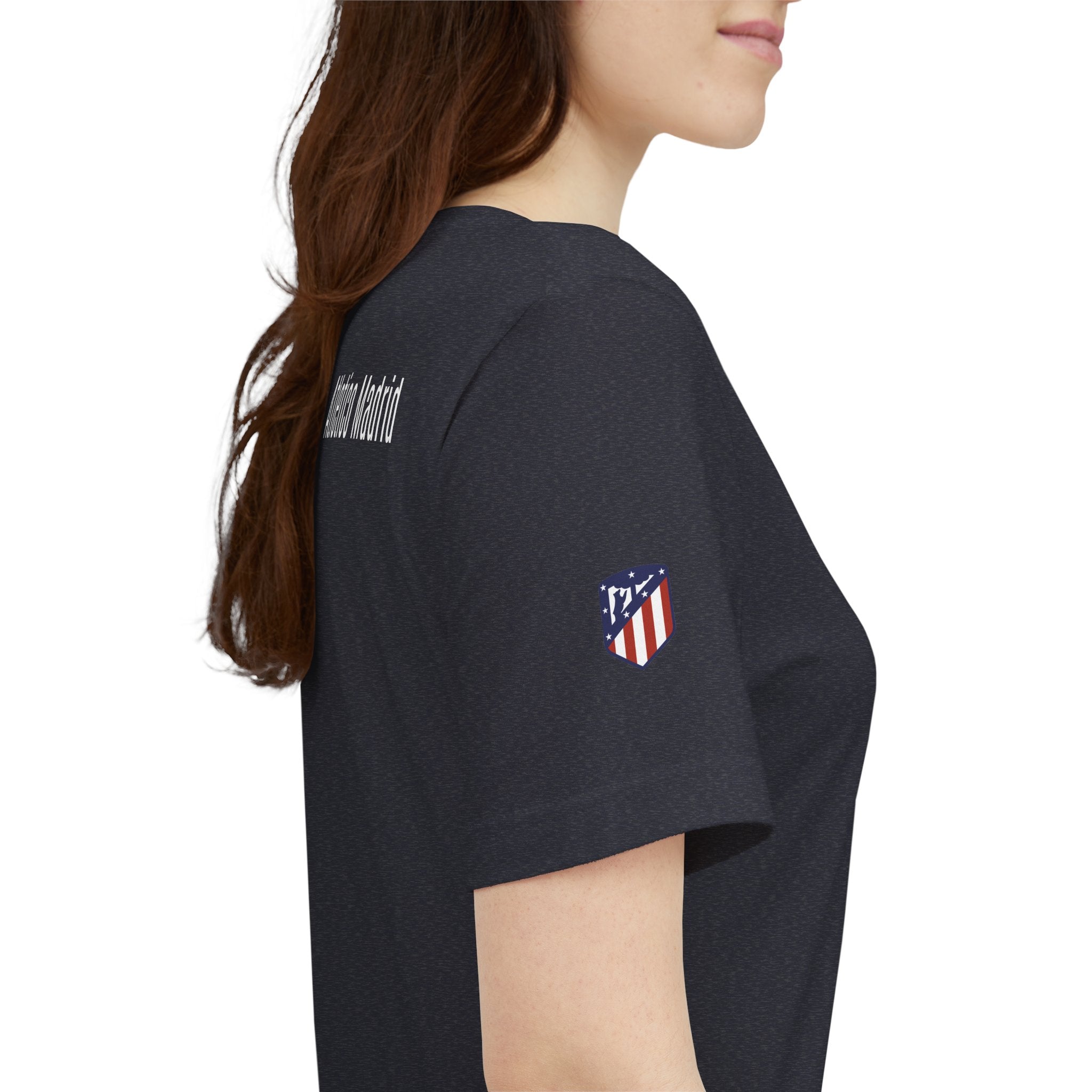 Atletico Madrid Shield T-Shirt Front Chest & Sleeve Logo Soccer Tee