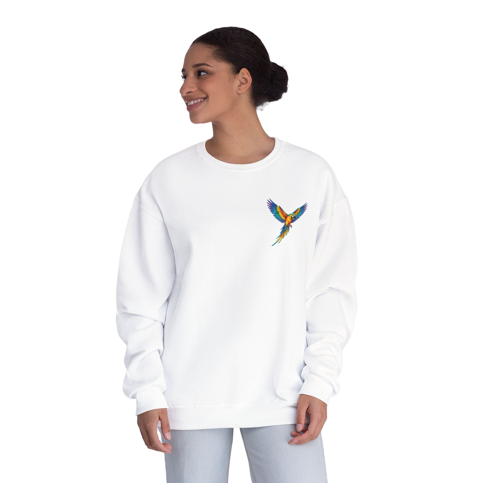 Tropical Beach Icons Sweatshirt Hummingbird Chest