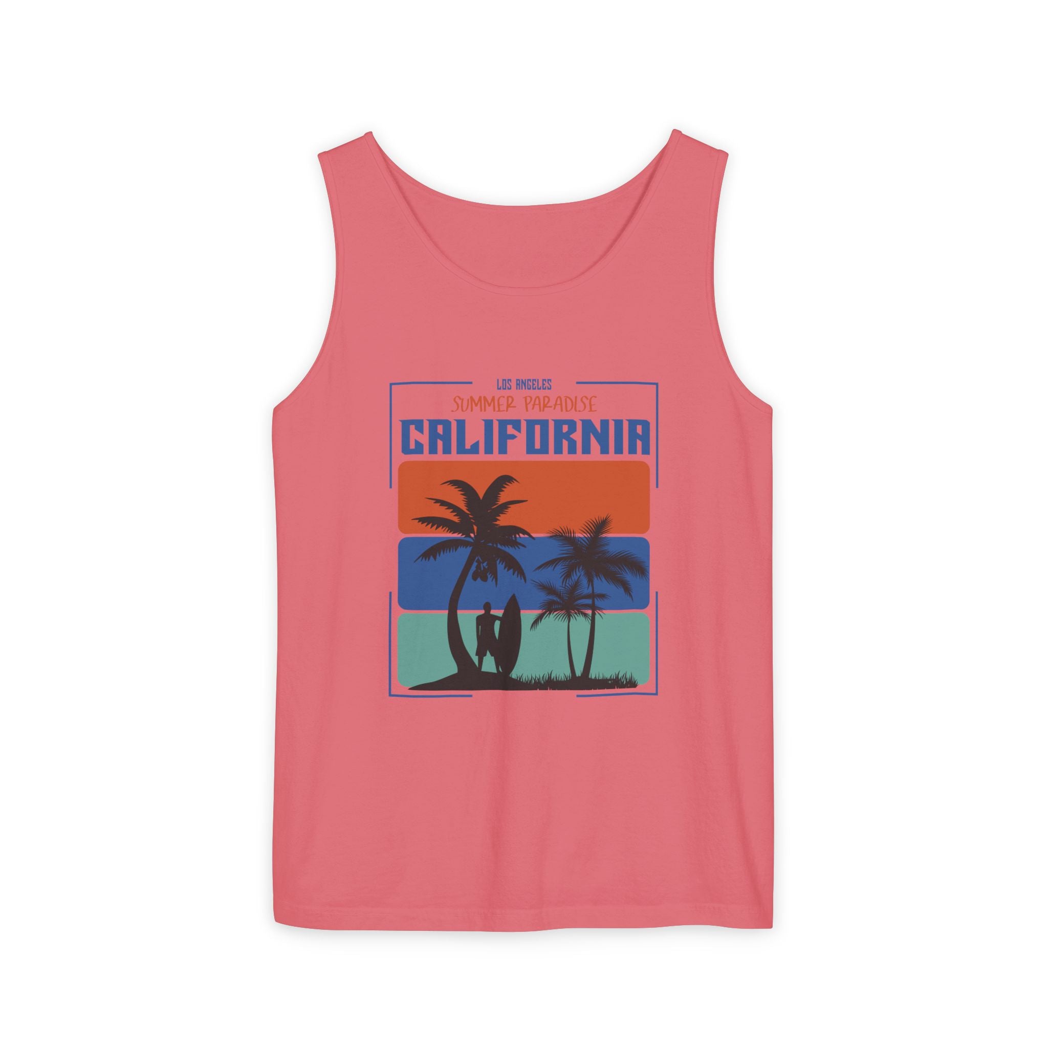 California Palm Sunset Tank Top Vintage Beach Graphic