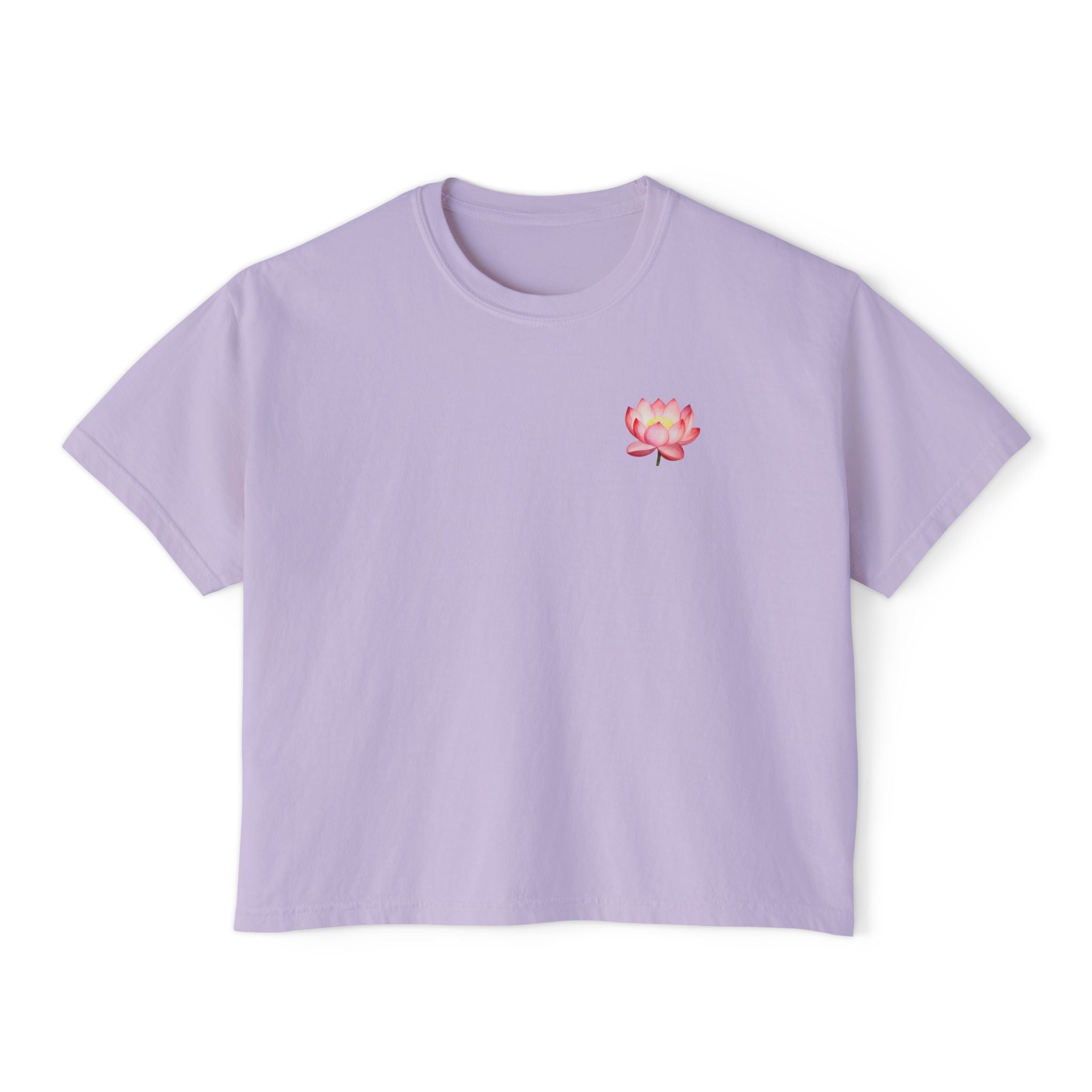 Yoga Time Boxy Tee  Lotus Graphic Women's Cropped T-Shirt