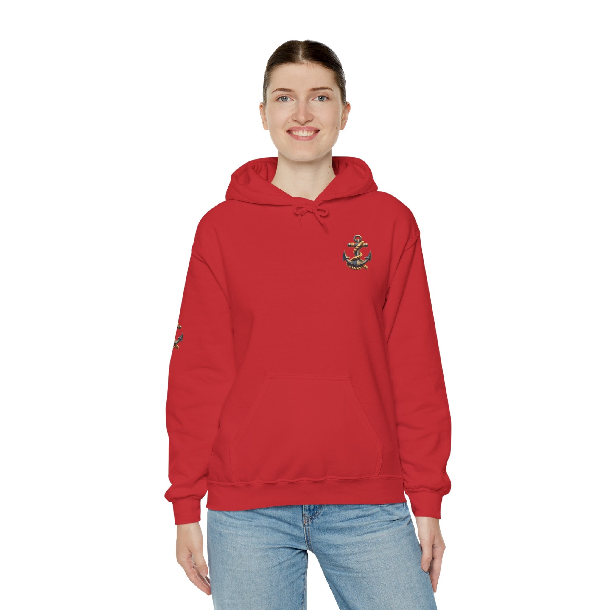 Pirate Skull Anchor Hoodie  Nautical Skull & Crossbones Pullover