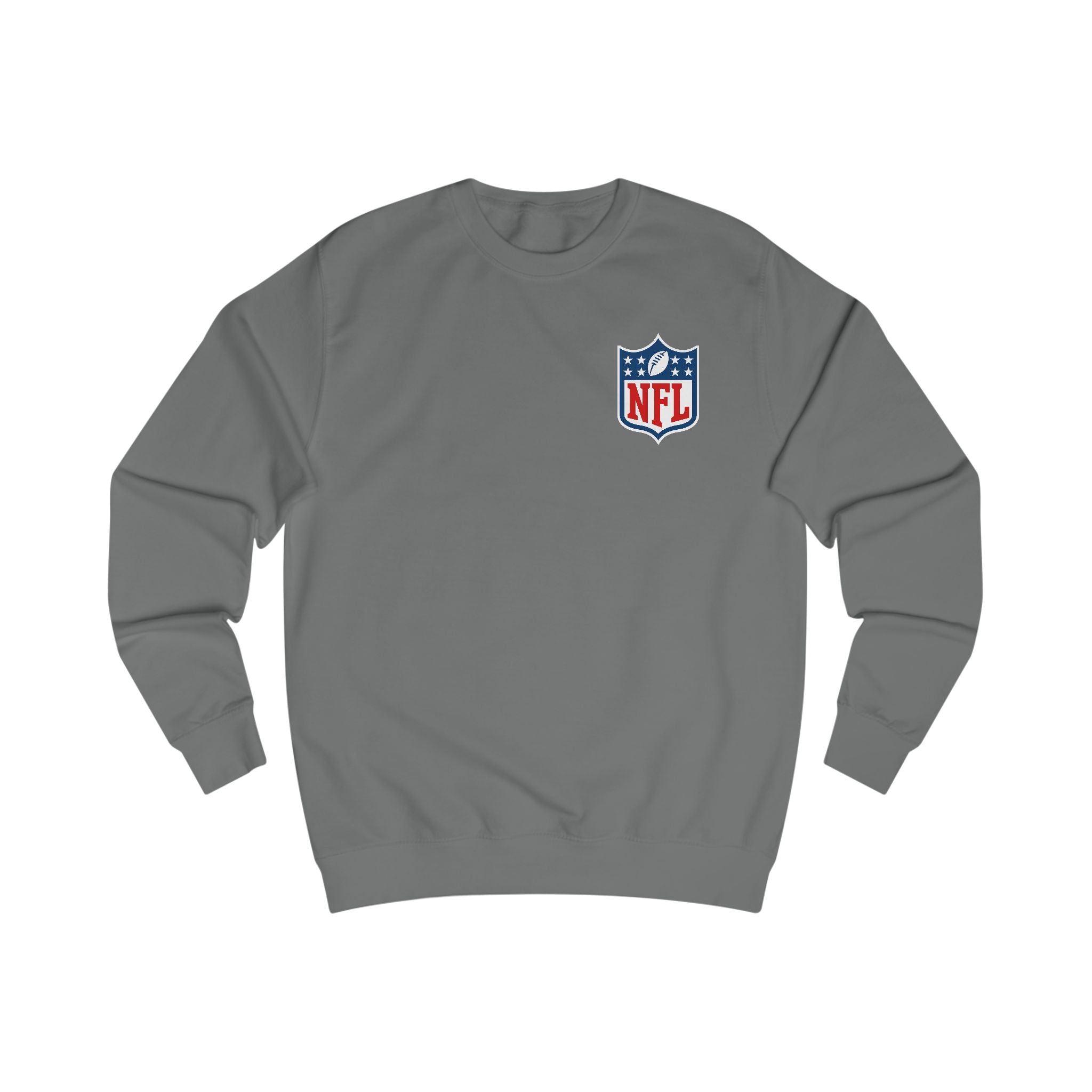 NFL Shield Logo Sweatshirt Small Chest Football Logo, White Crewneck