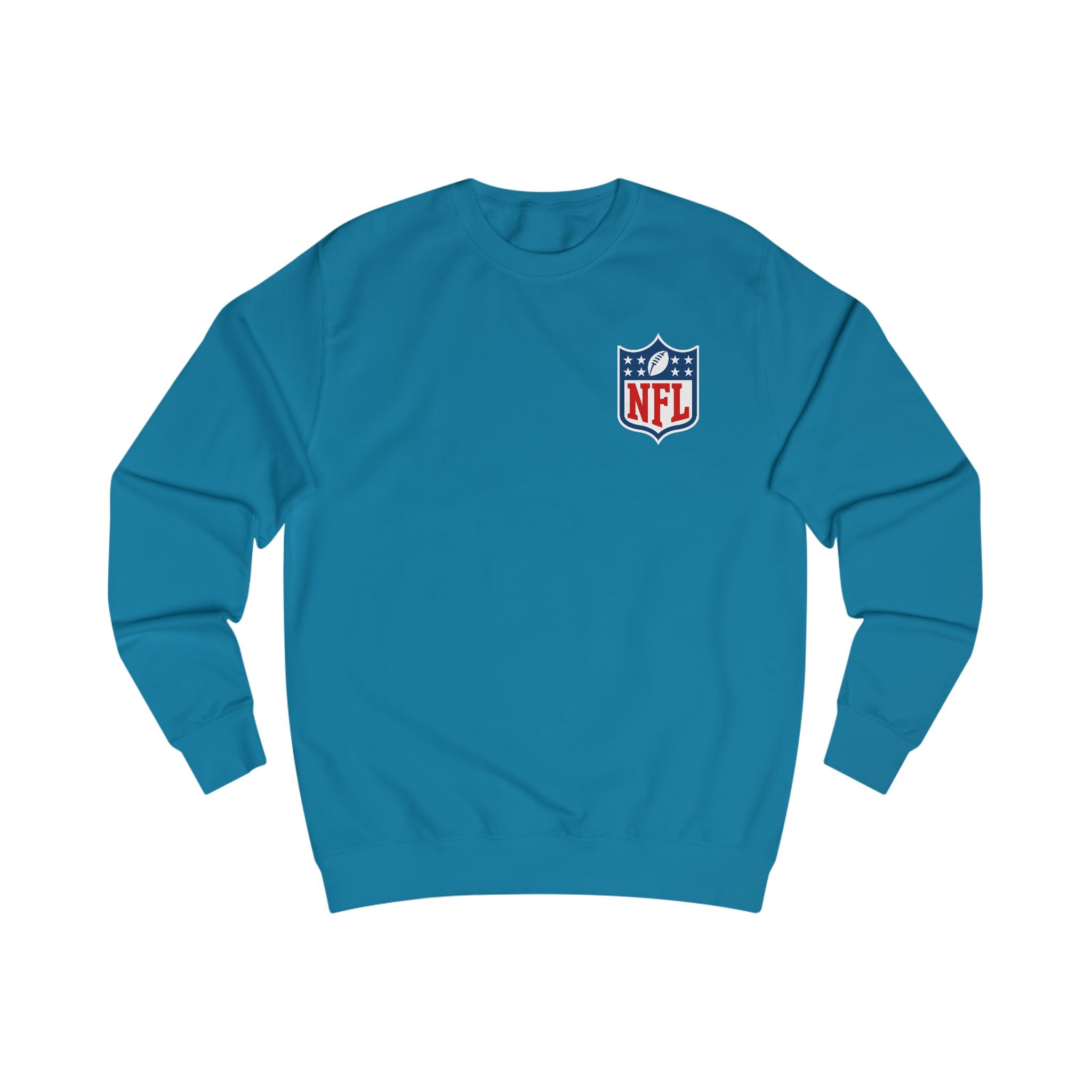 NFL Shield Logo Sweatshirt Small Chest Football Logo, White Crewneck