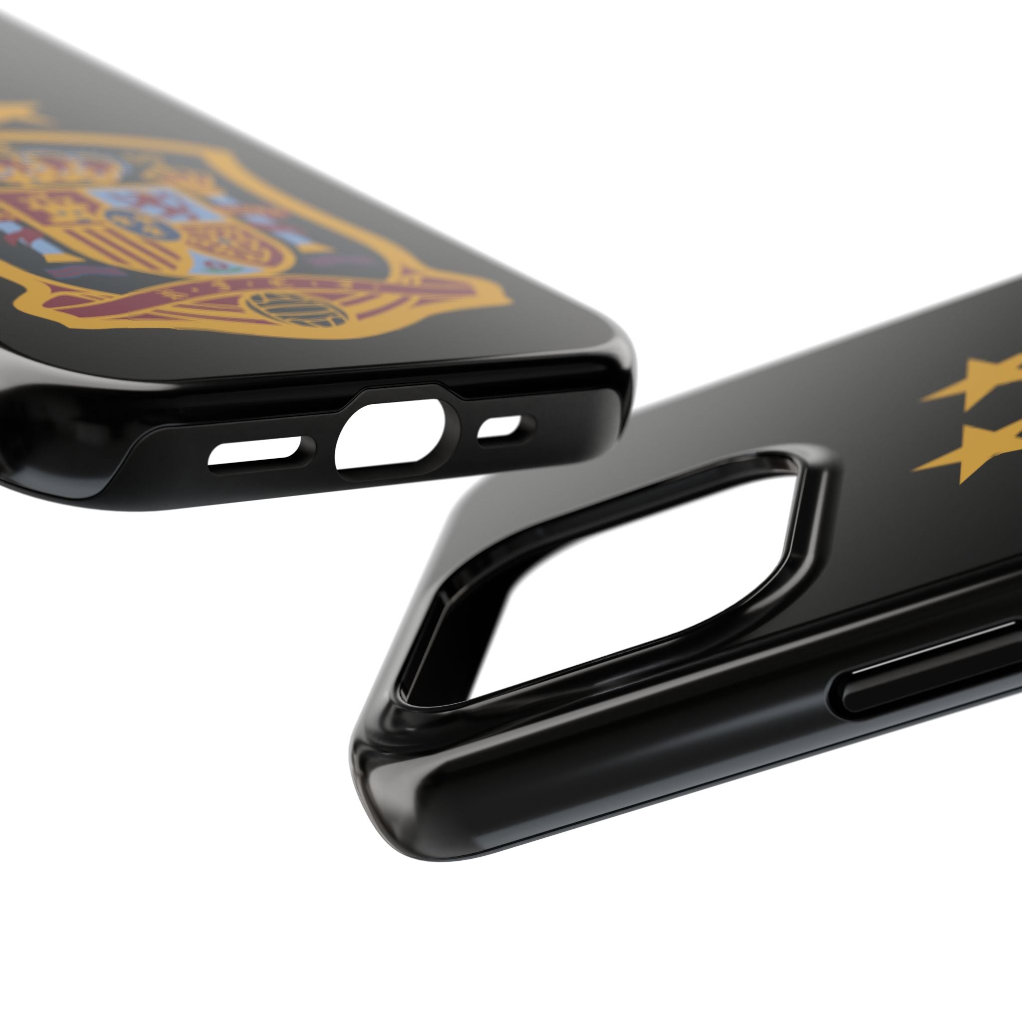 Spain Soccer Crest Tough Phone Case  Black Protective iPhone Case with Two Stars