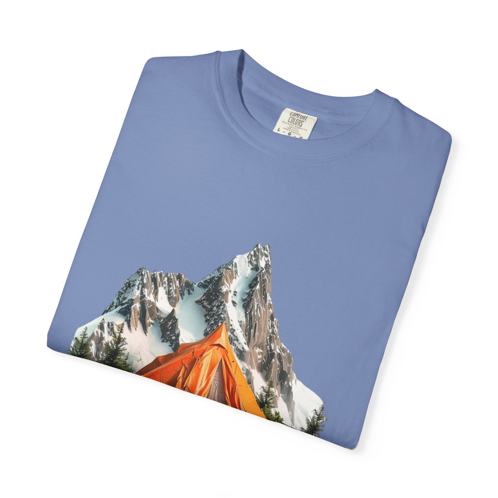 Mountain Camping Tent T-Shirt  Orange Tent Campsite Graphic
