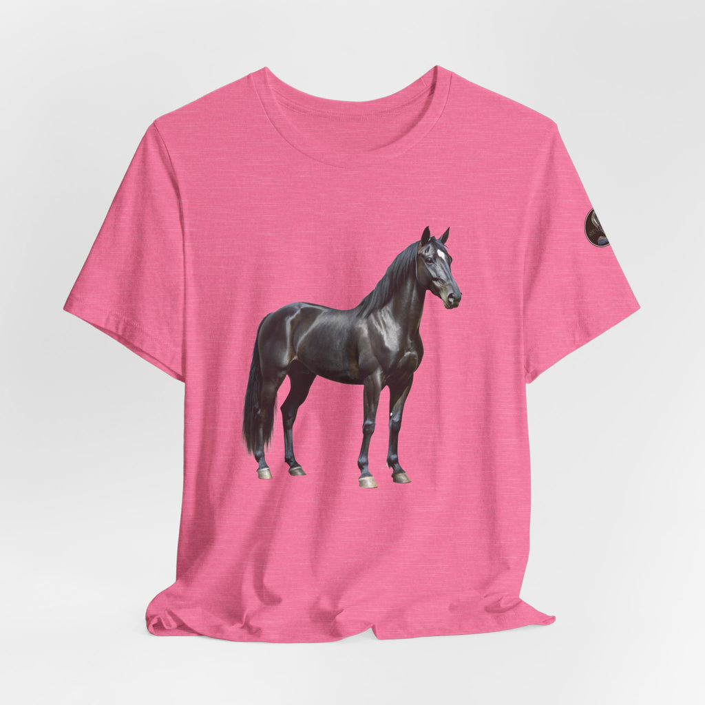 Black Mustang Horse and Classic Mustang Car Tee | Vintage Muscle Car Shirt