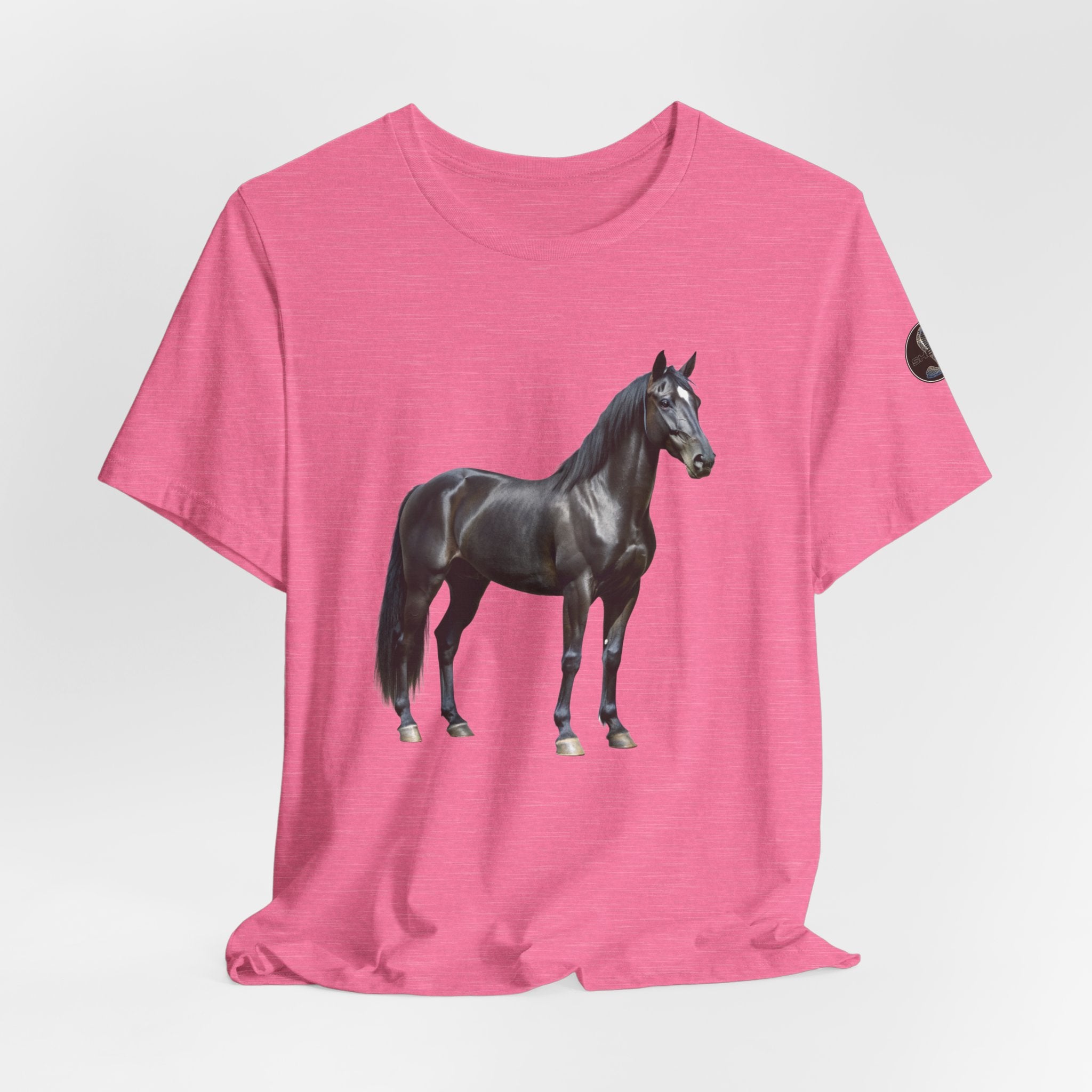 Black Mustang Horse and Classic Mustang Car Tee | Vintage Muscle Car Shirt
