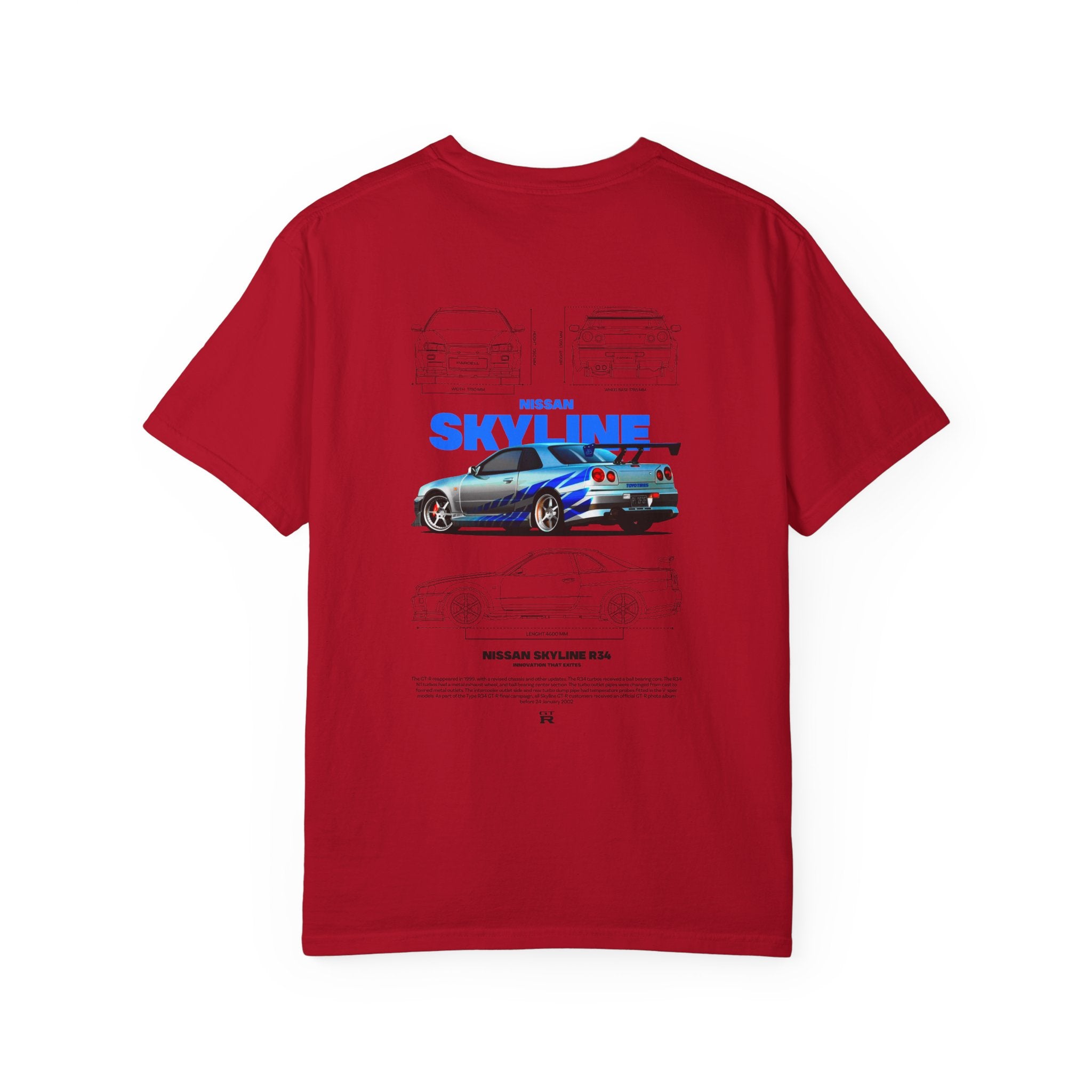 Nissan Skyline R34 Car T-shirt Vintage JDM Racing Tee