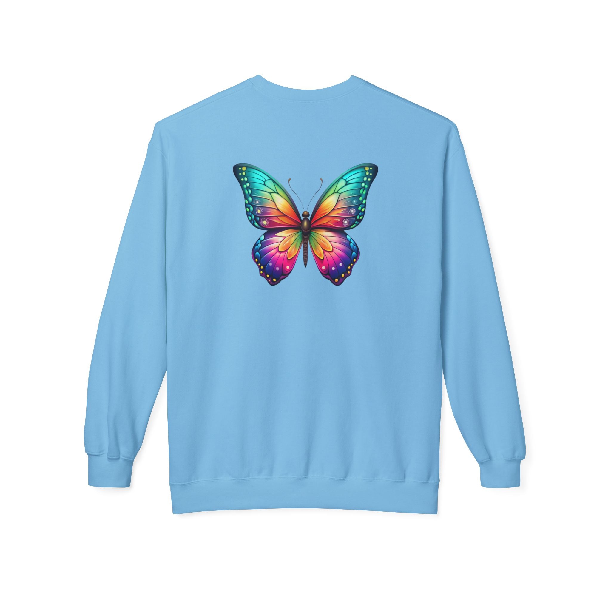 Rainbow Butterfly Sweatshirt | Colorful Monarch Wing Graphic