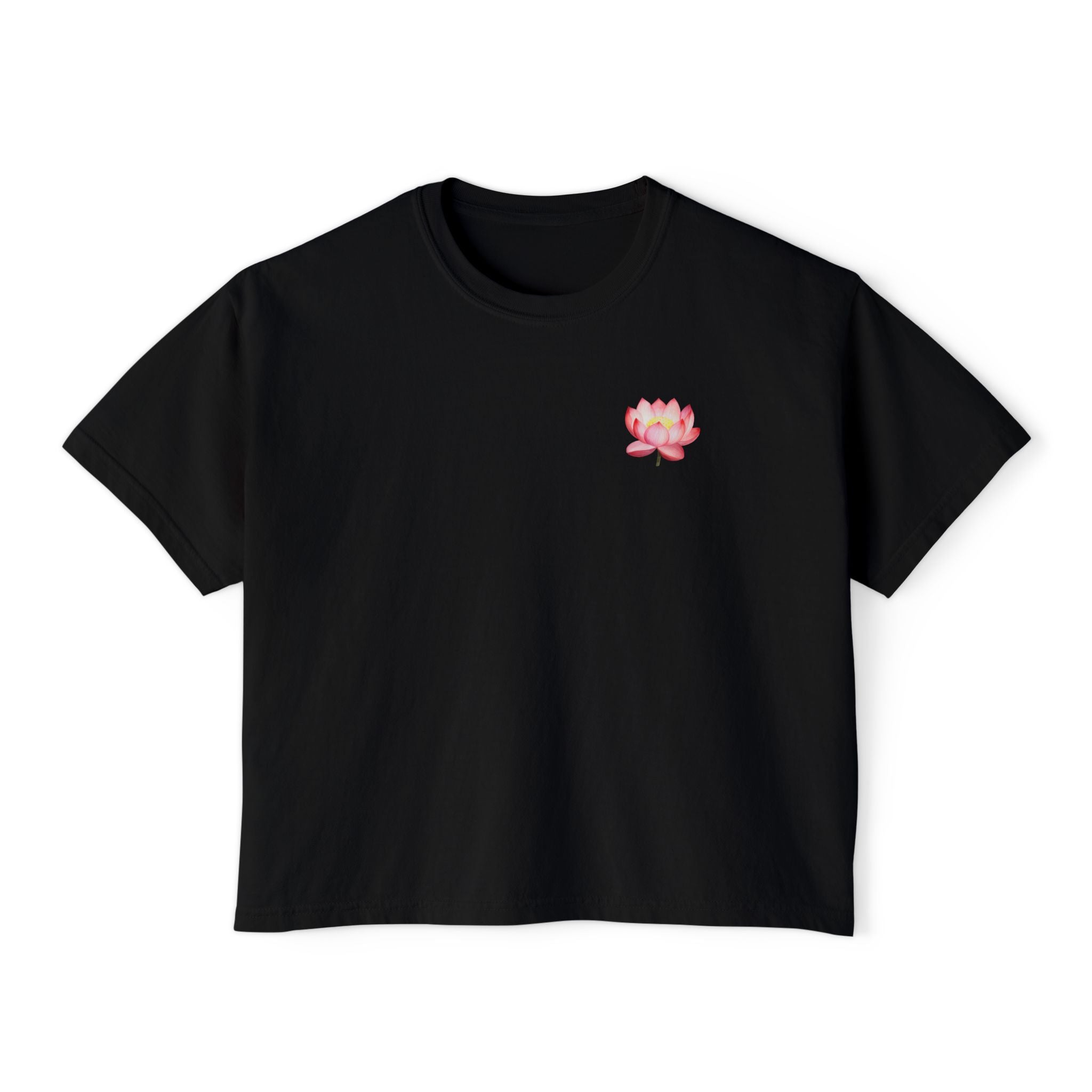 Yoga Time Boxy Tee  Lotus Graphic Women's Cropped T-Shirt