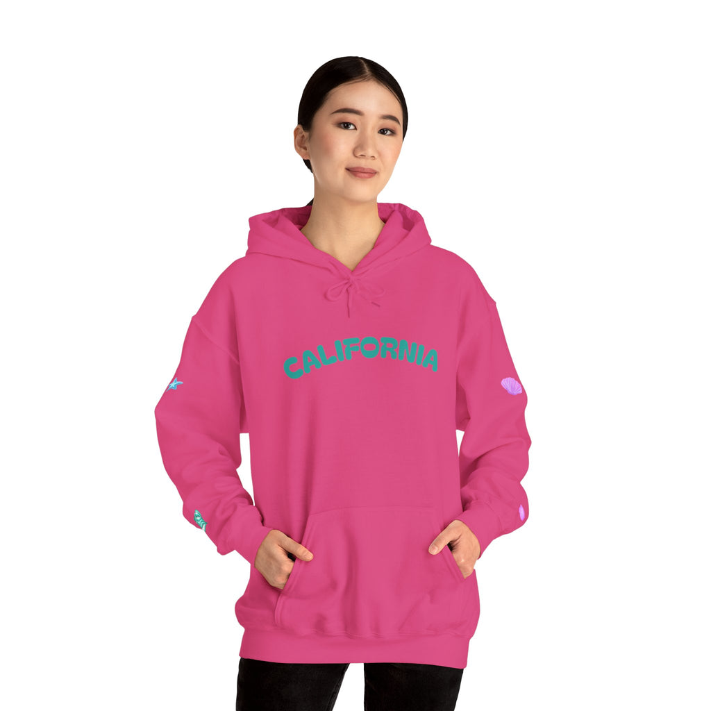 California Palm Tree Hoodie | Beach Island Graphic, Sleeve Icons