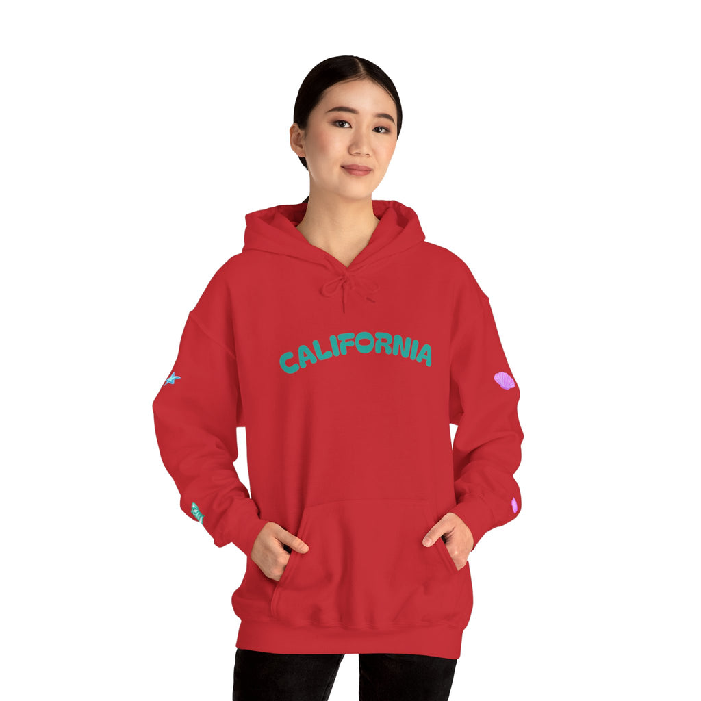 California Palm Tree Hoodie | Beach Island Graphic, Sleeve Icons