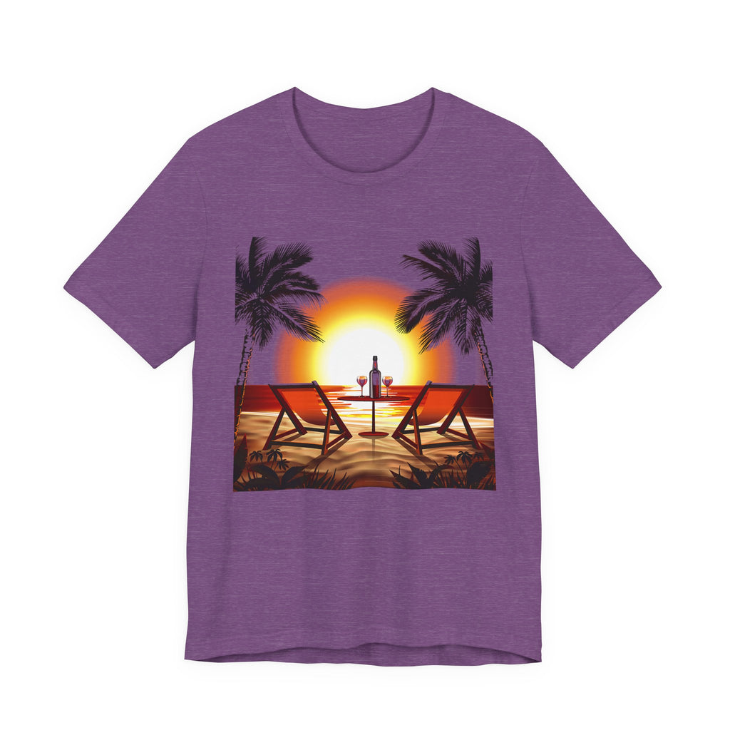 Beach Sunset with Palm Trees Tee Tropical Sunset T-Shirt