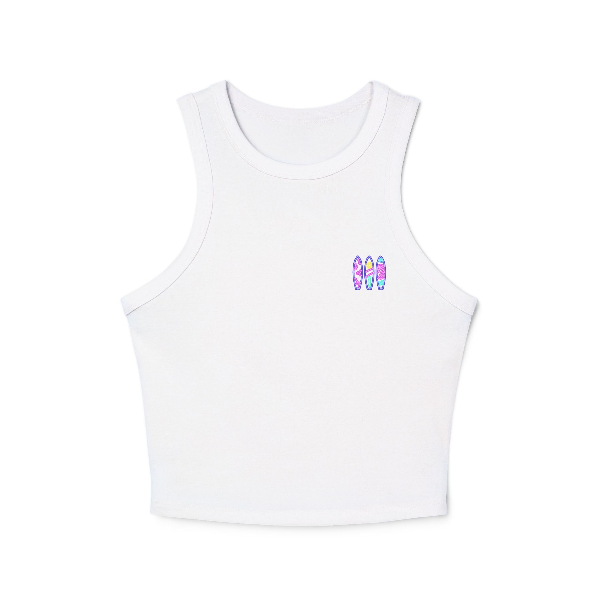 Surfboard Graphic Racer Tank Top — "Miami" Cute Beach Vibes
