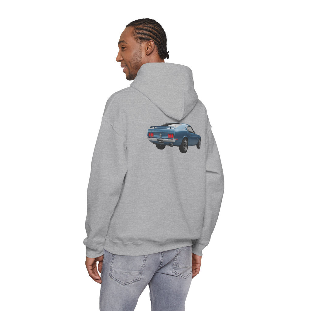 Classic Mustang Hoodie  Vintage Blue Pony Car Pullover
