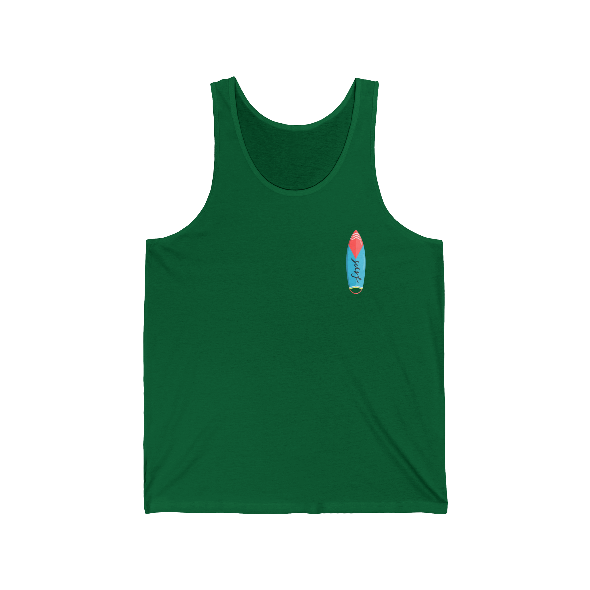 California Surf Tank Top 'Super Surfer' Vintage Beach Surfboard Design