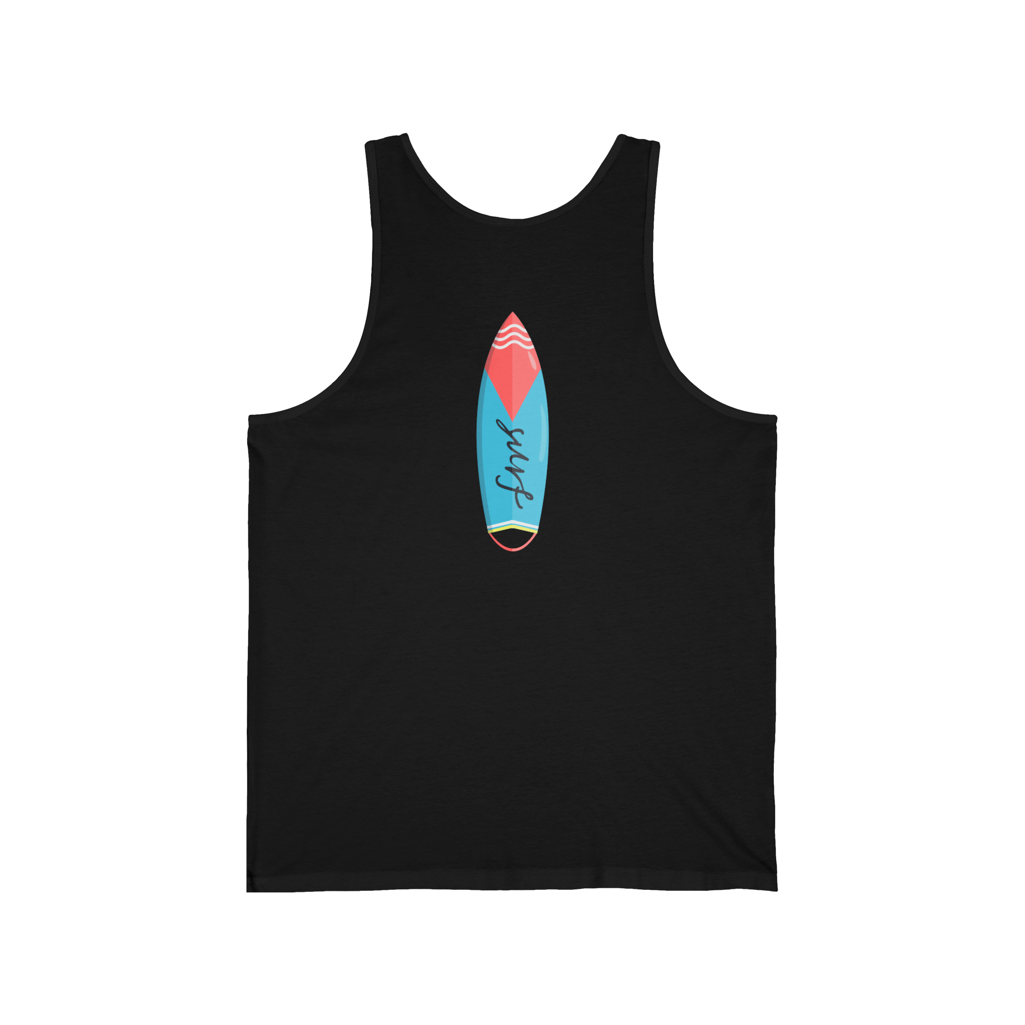 Surfboard Tank Top  Beach Vibes Summer Tank with Colorful Surfboard Design