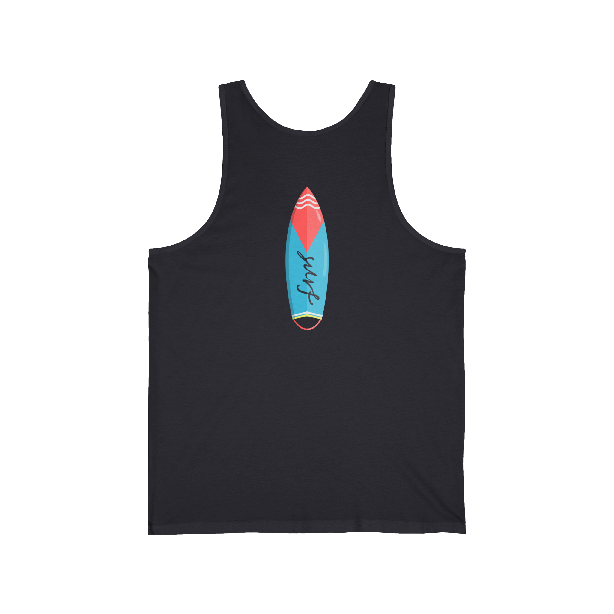 Surfboard Tank Top  Beach Vibes Summer Tank with Colorful Surfboard Design