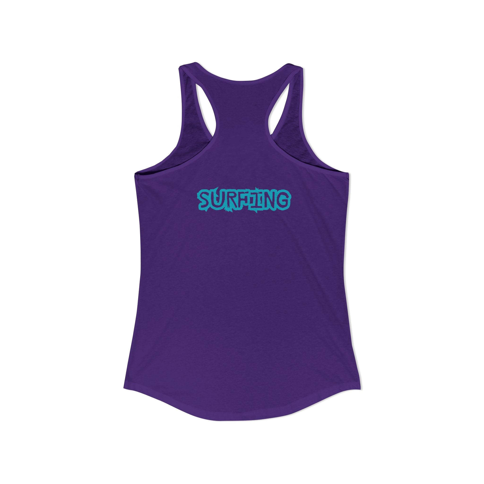 Women's Surfer Racerback Tank  Female Surfer on Surfboard Graphic