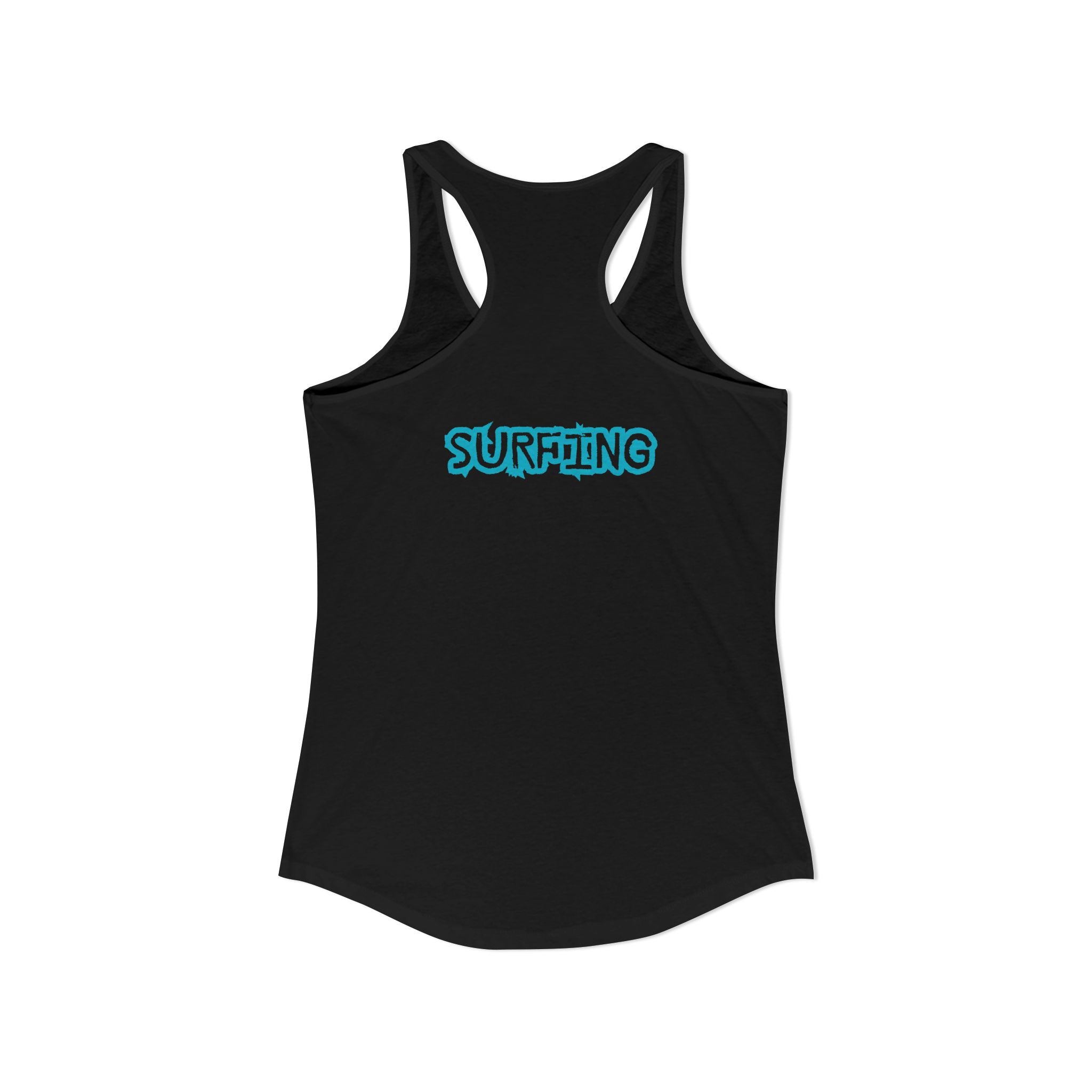 Women's Surfer Racerback Tank  Female Surfer on Surfboard Graphic