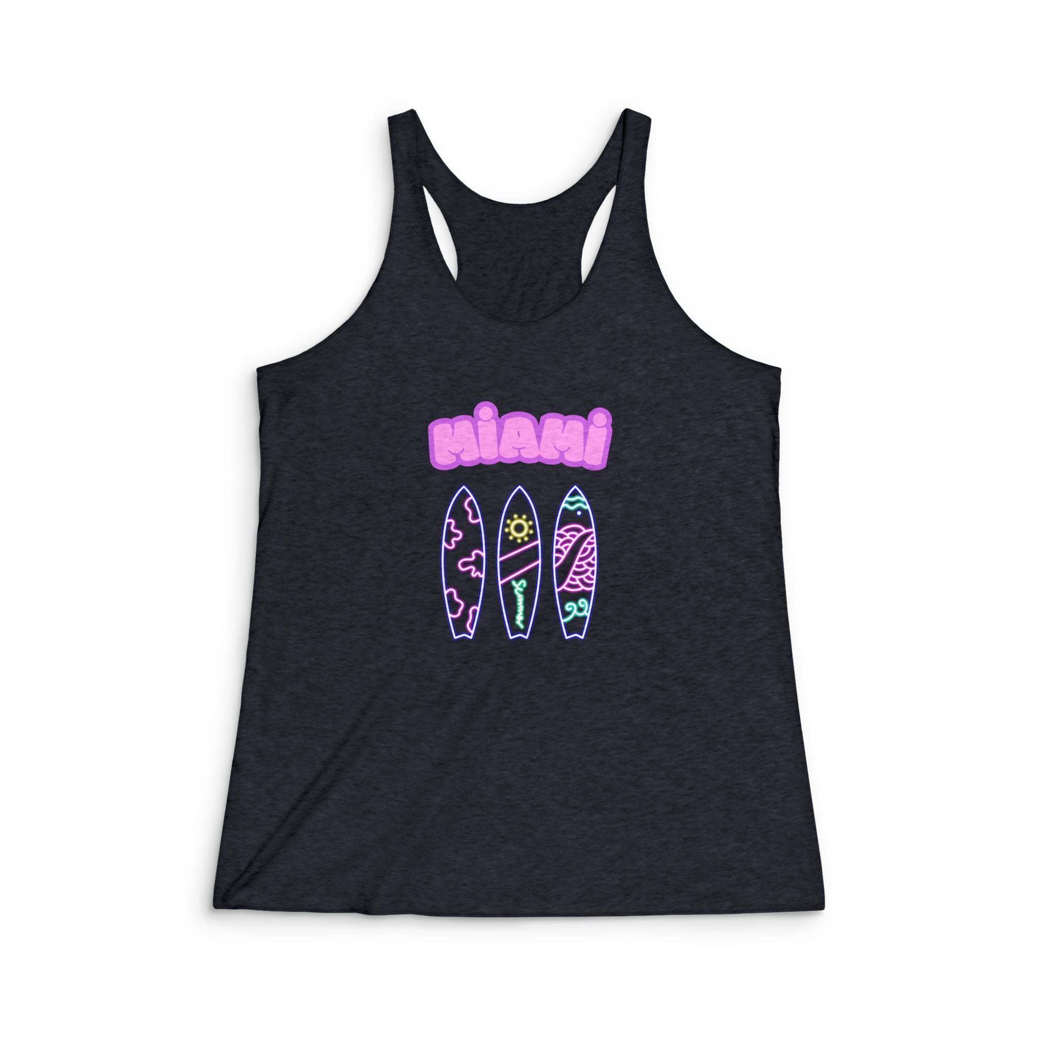 Women's Surfing Athlete Racerback Tank  Female Surfer Graphic Tank Top