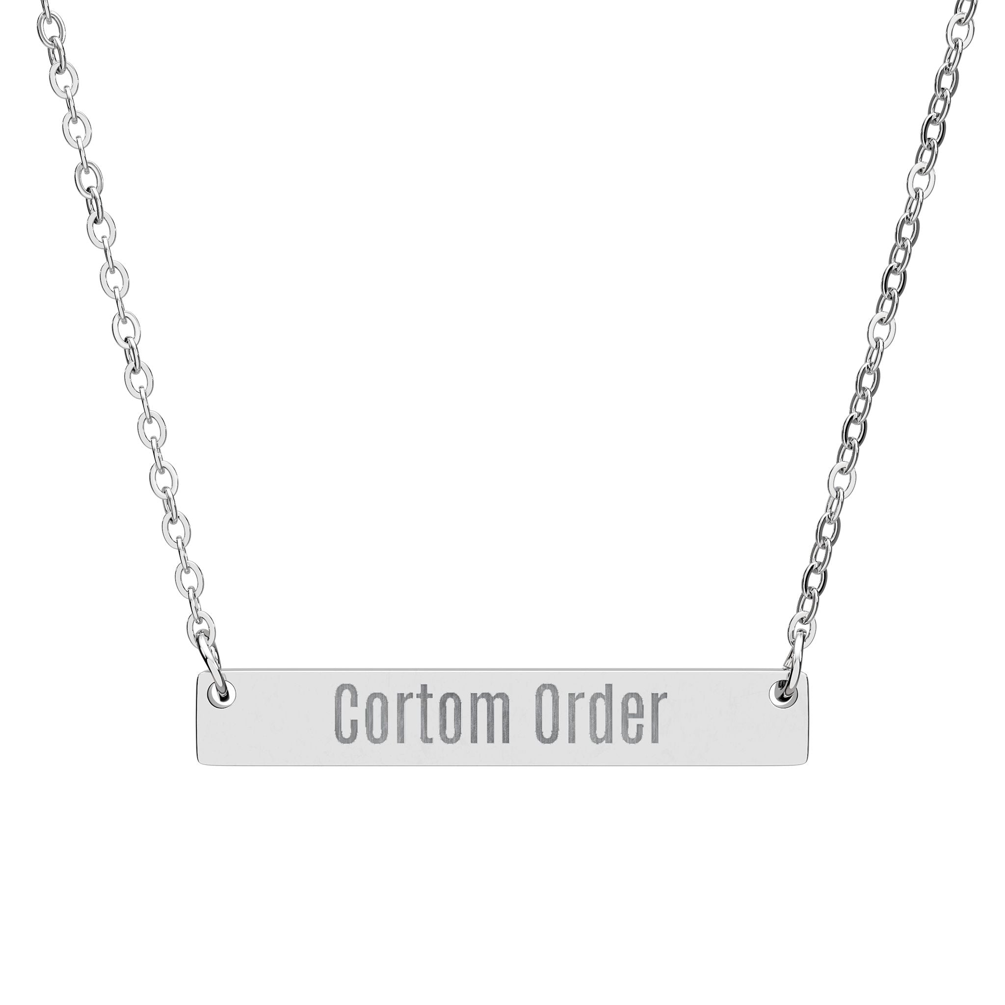Engravable Horizontal Bar Necklace Personalized Name Plate Pendant