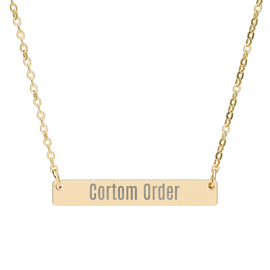 Engravable Horizontal Bar Necklace Personalized Name Plate Pendant