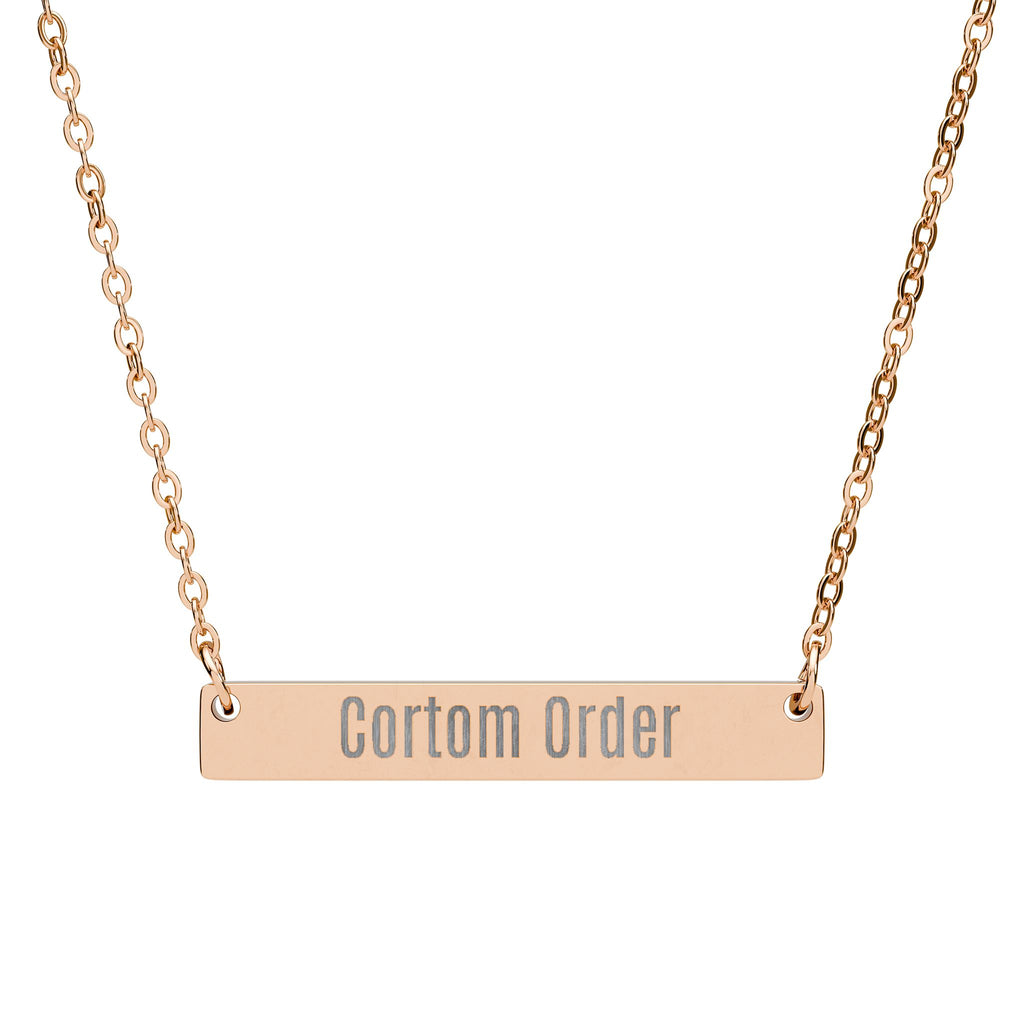 Engravable Horizontal Bar Necklace Personalized Name Plate Pendant