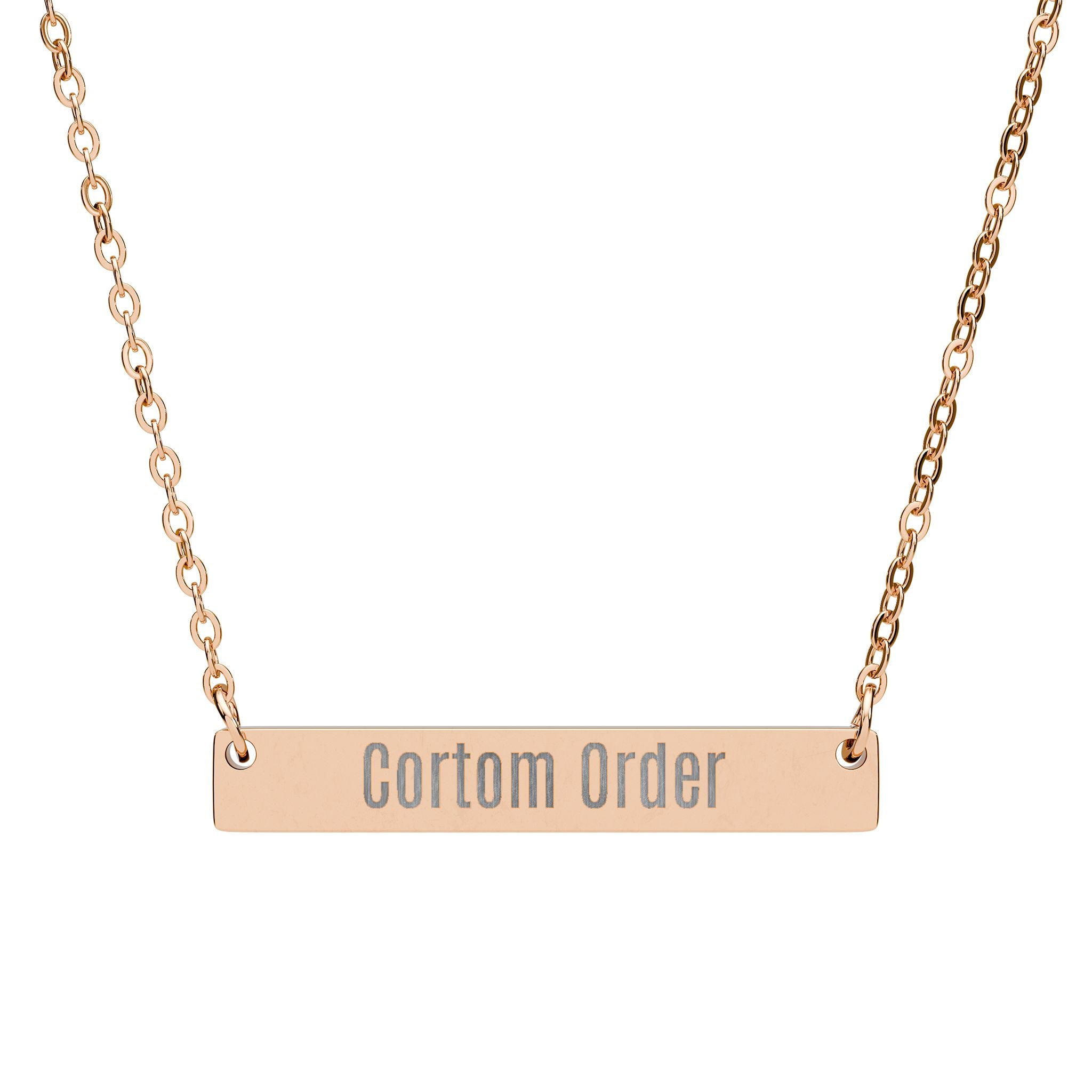 Engravable Horizontal Bar Necklace Personalized Name Plate Pendant