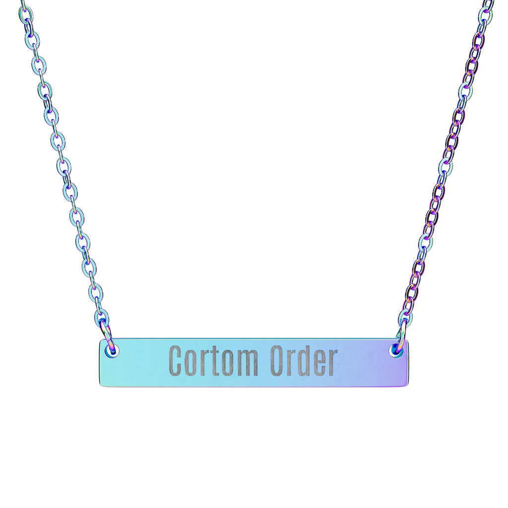 Engravable Horizontal Bar Necklace Personalized Name Plate Pendant