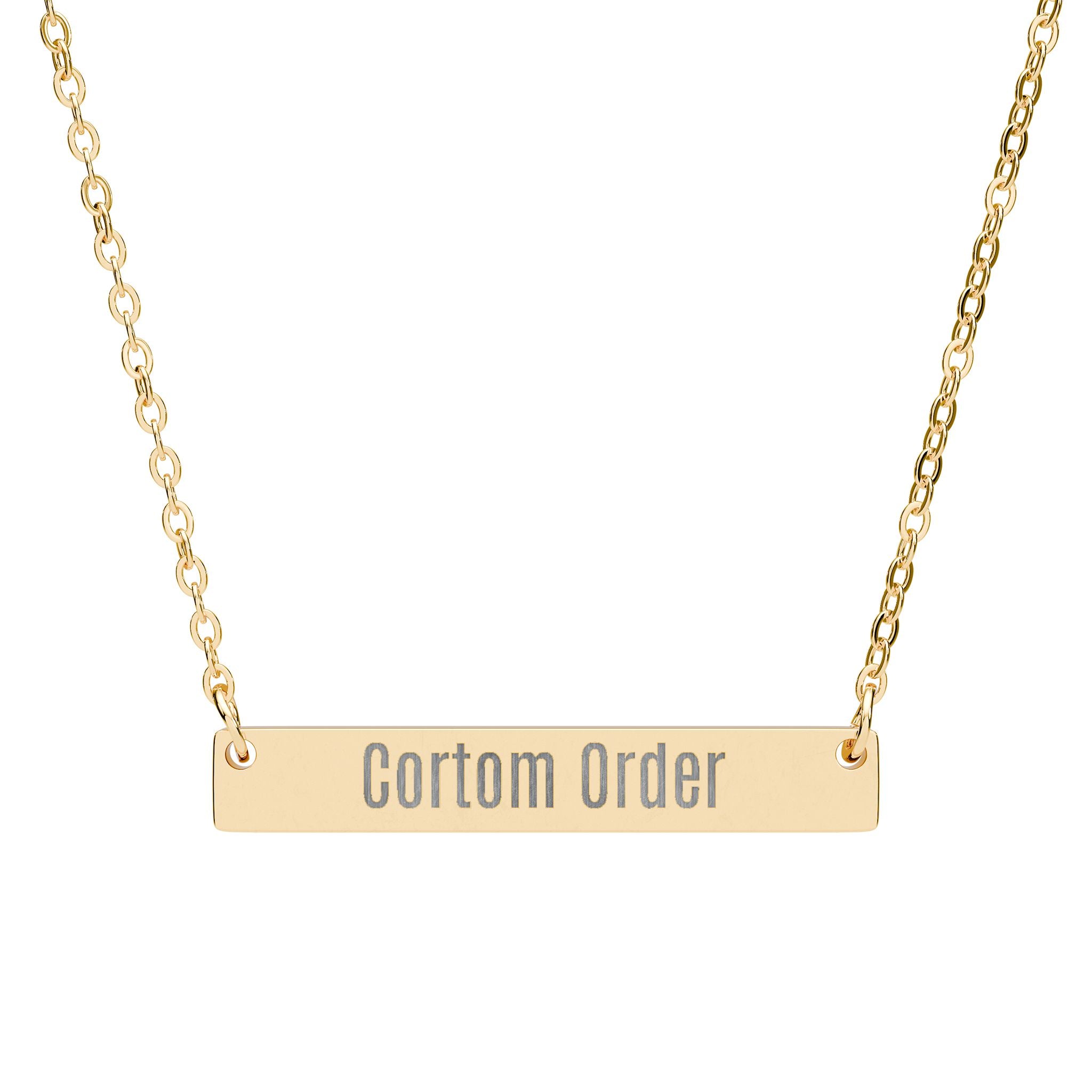 Engravable Horizontal Bar Necklace Personalized Name Plate Pendant