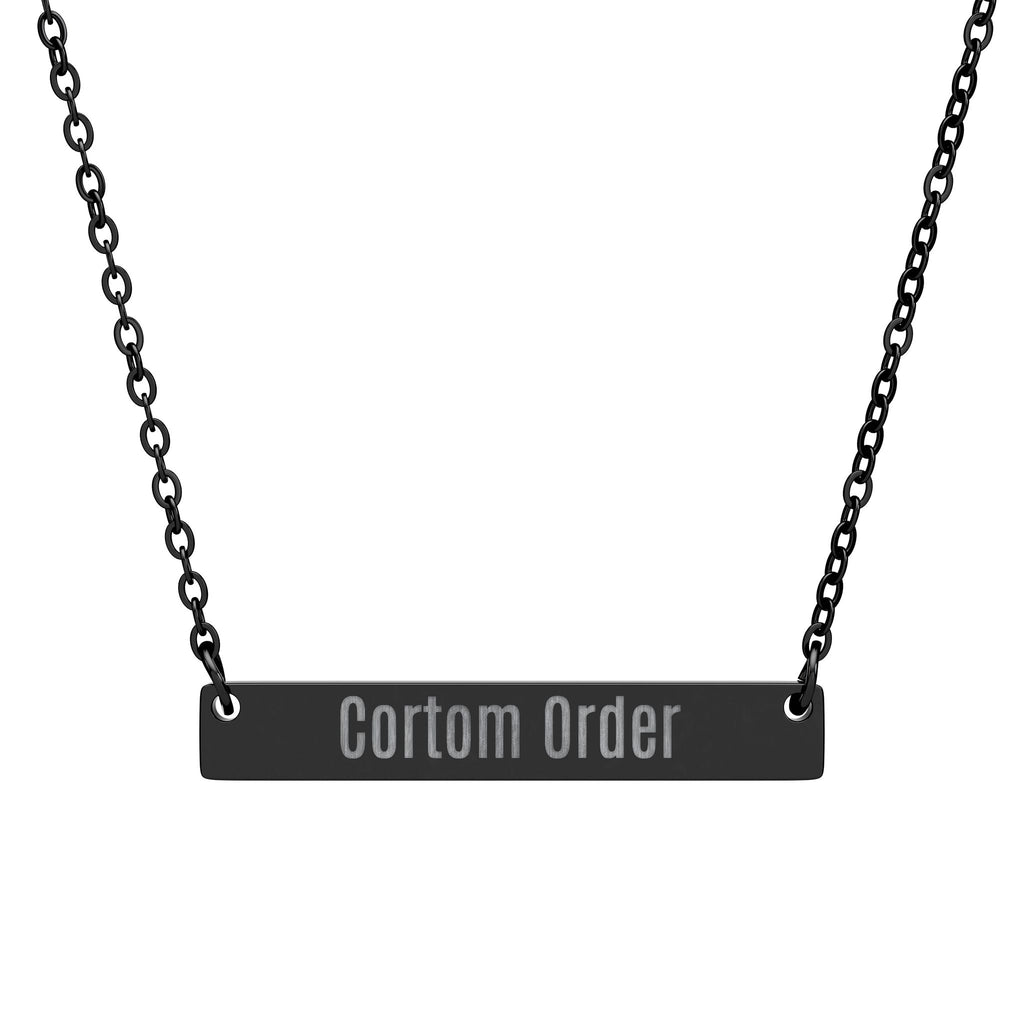Engravable Horizontal Bar Necklace Personalized Name Plate Pendant