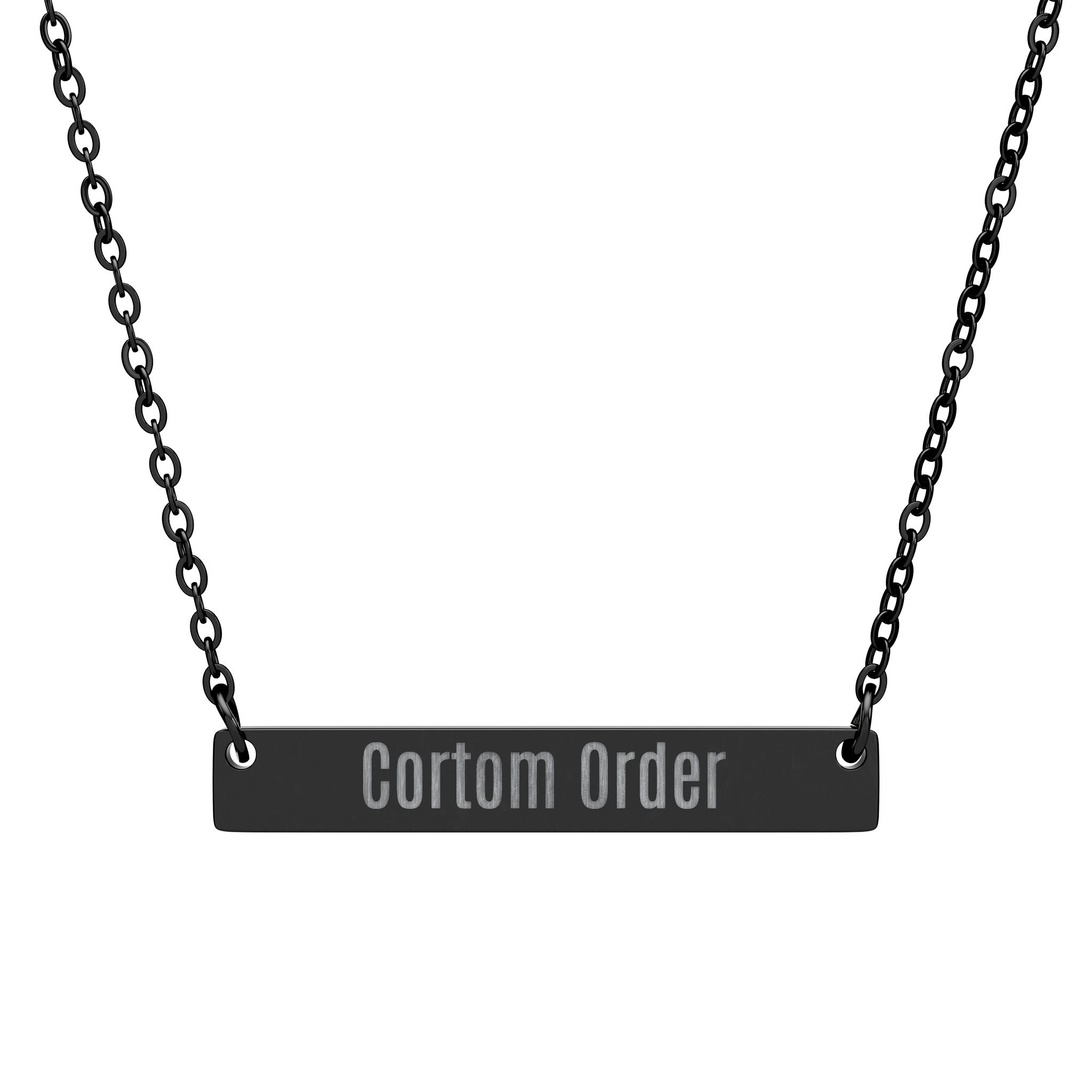 Engravable Horizontal Bar Necklace Personalized Name Plate Pendant