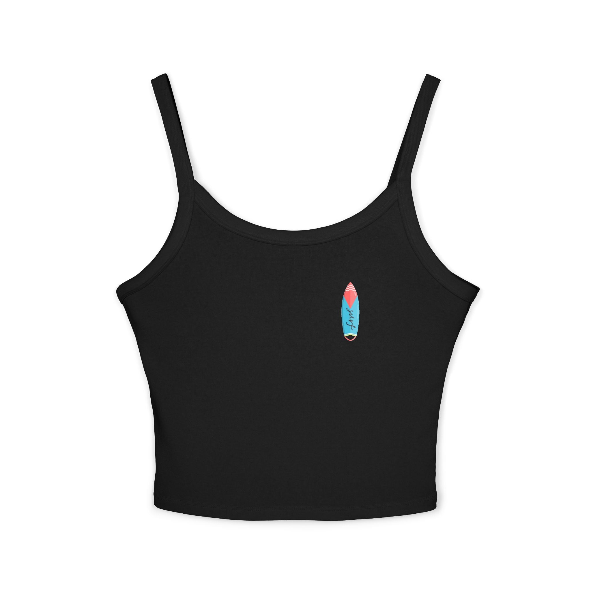 Surfing Woman Spaghetti Strap Tank Top  Woman Surfing on a Surfboard