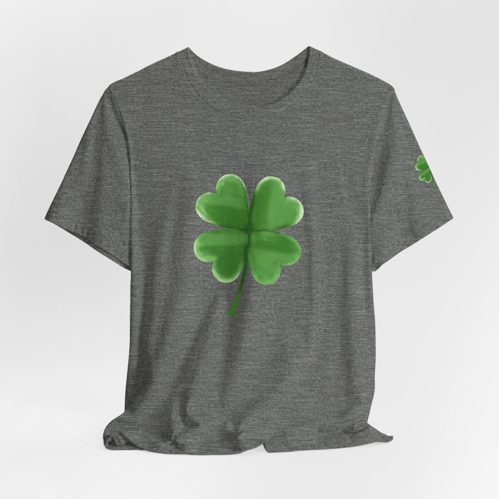 Green Four-Leaf Clover T-Shirt  Lucky Shamrock Tee
