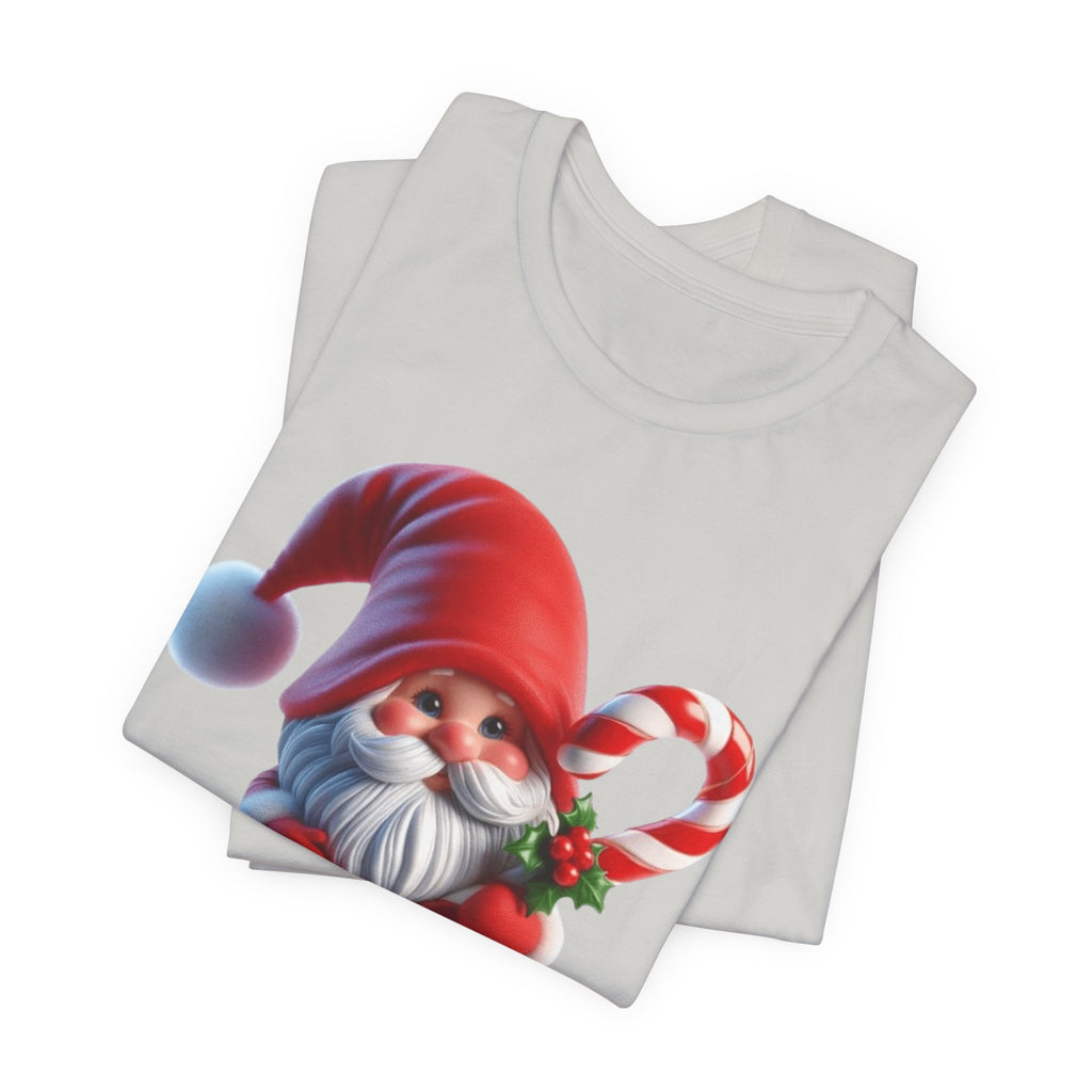 Candy Cane Gnome T-Shirt Christmas Santa Elf Tee