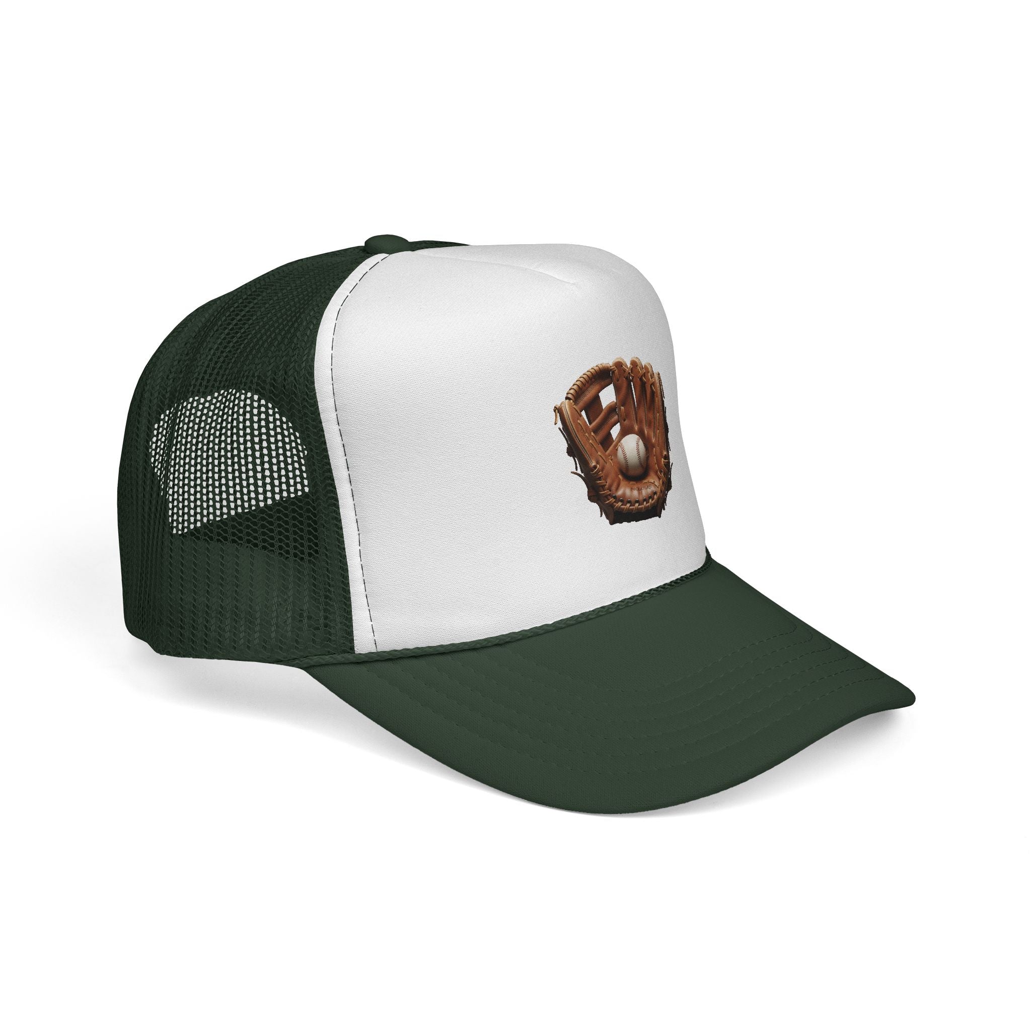 Baseball Glove Trucker Cap  Vintage Glove & Ball Mesh Hat