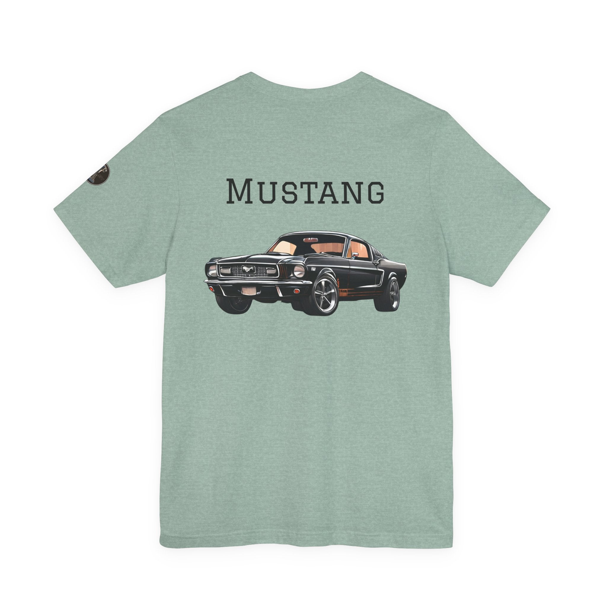 Black Mustang Horse and Classic Mustang Car Tee | Vintage Muscle Car Shirt