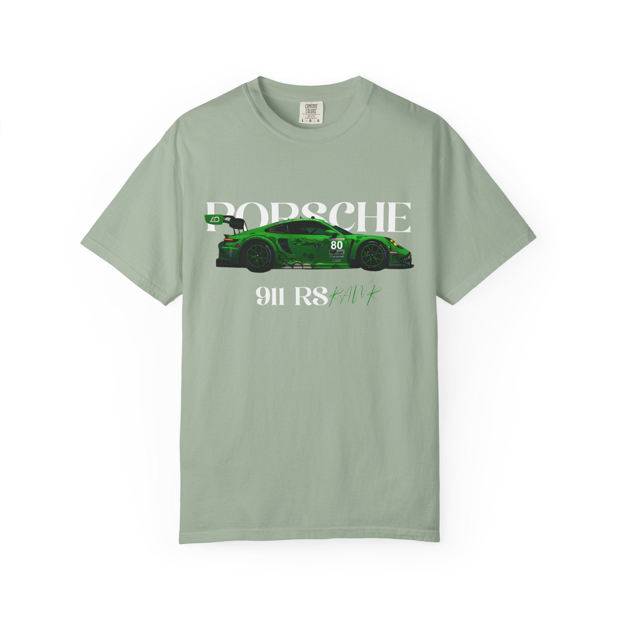 Porsche 911 RS Racing Tee  Green GT Car Graphic T-Shirt