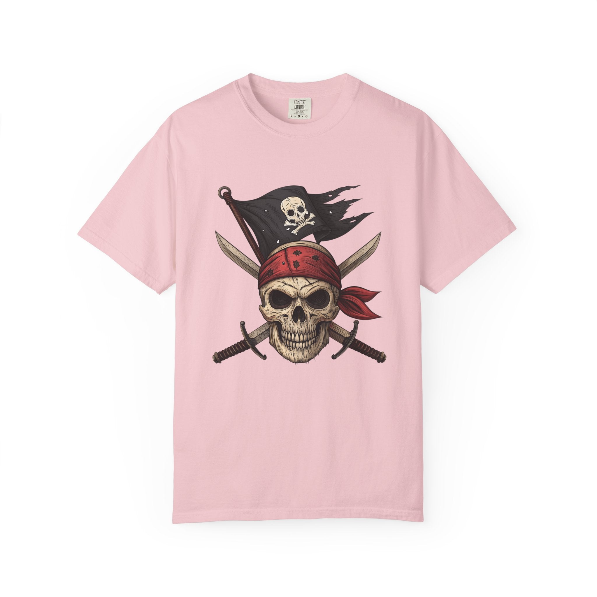 Pirate Skull T-Shirt Jolly Roger Bandana Graphic Tee