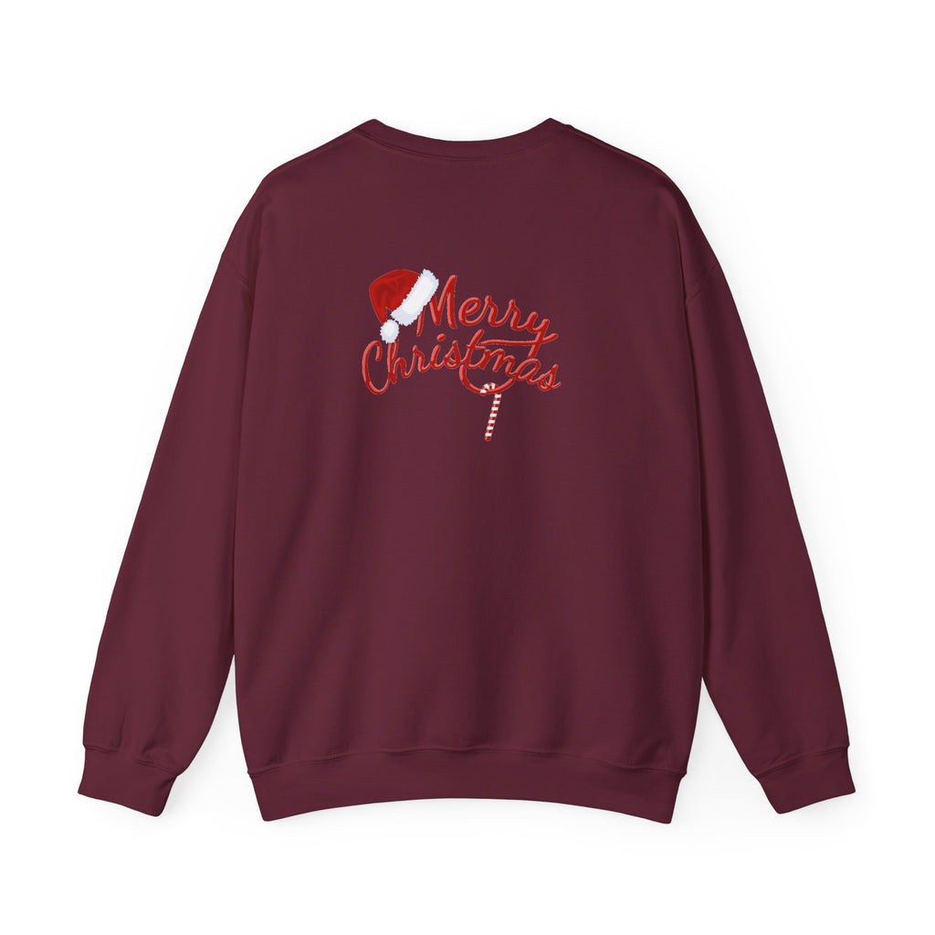 Gingerbread Train crewneck sweatshirt | Merry Christmas back print