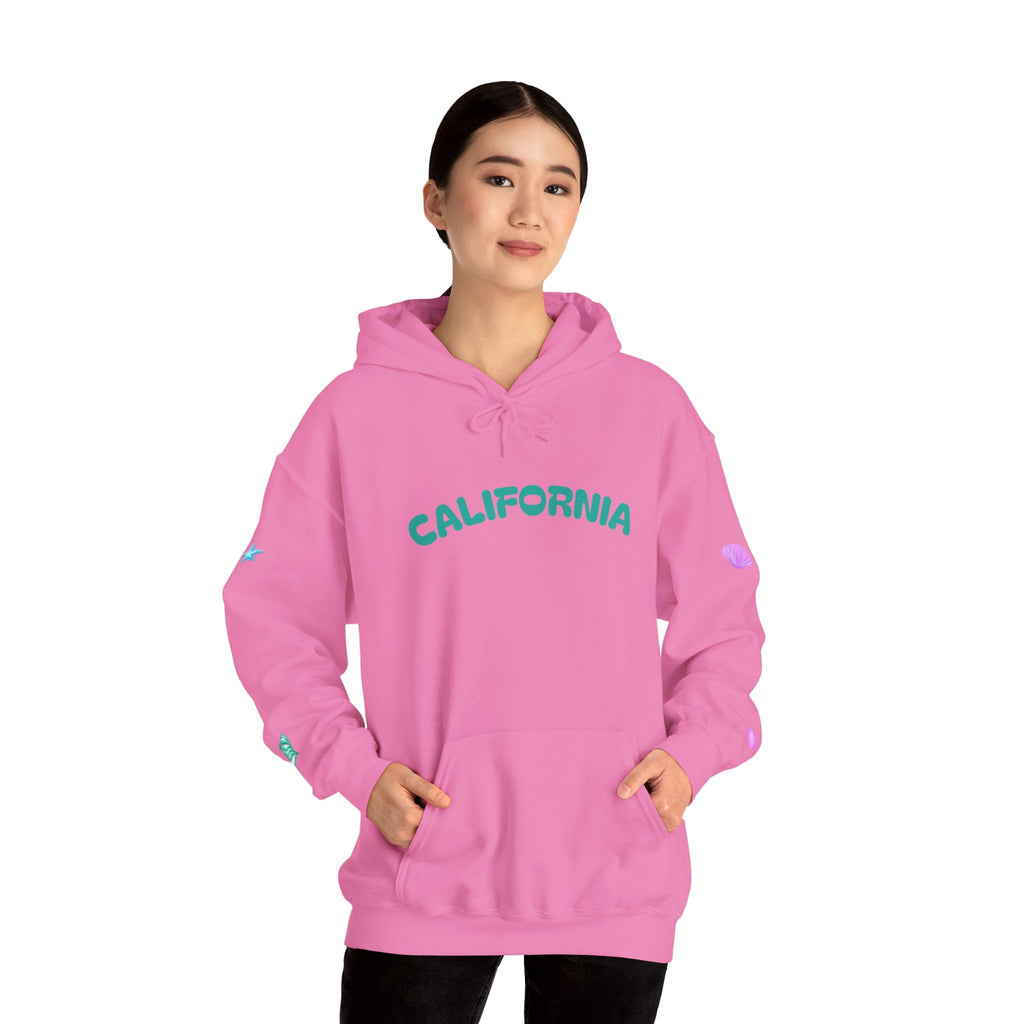California Palm Tree Hoodie | Beach Island Graphic, Sleeve Icons