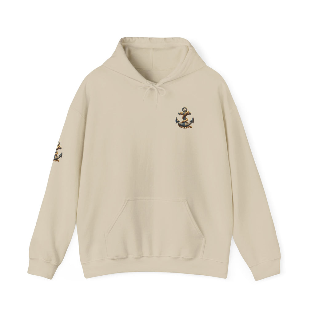 Pirate Skull Anchor Hoodie  Nautical Skull & Crossbones Pullover