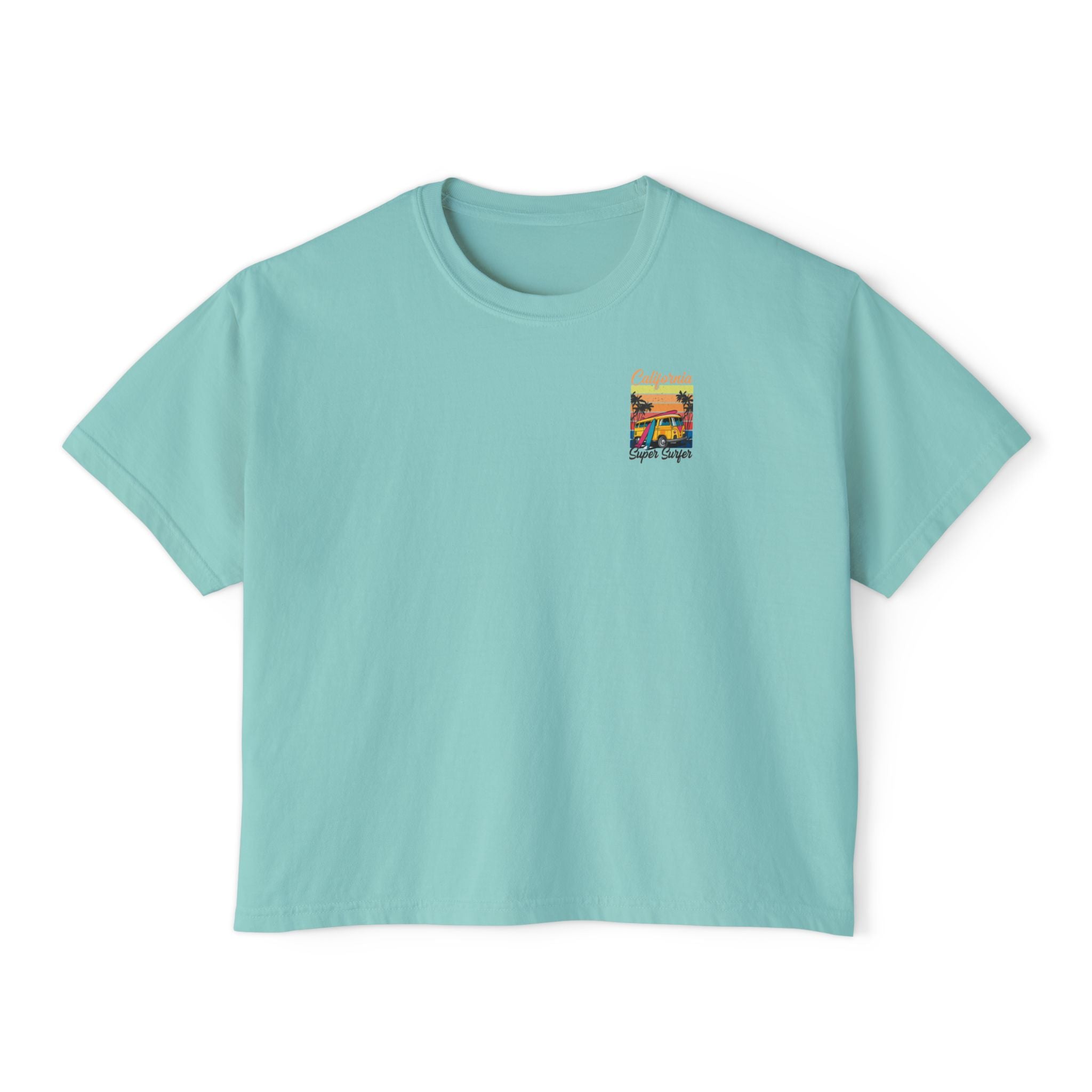 Los Angeles Sunset Women's Boxy Tee  Retro Palm Tree City Graphic